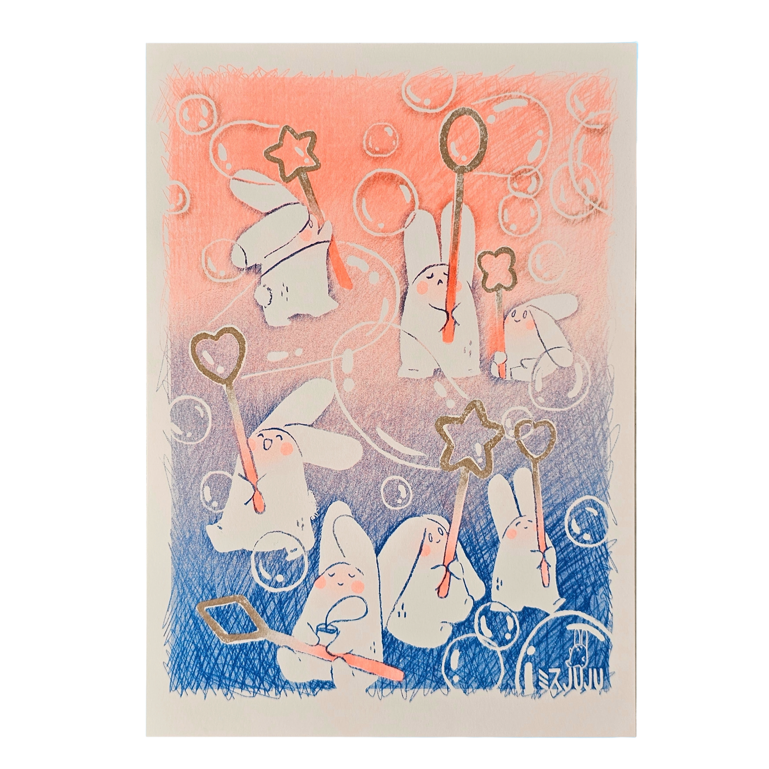 Bubbles A4 Riso Print