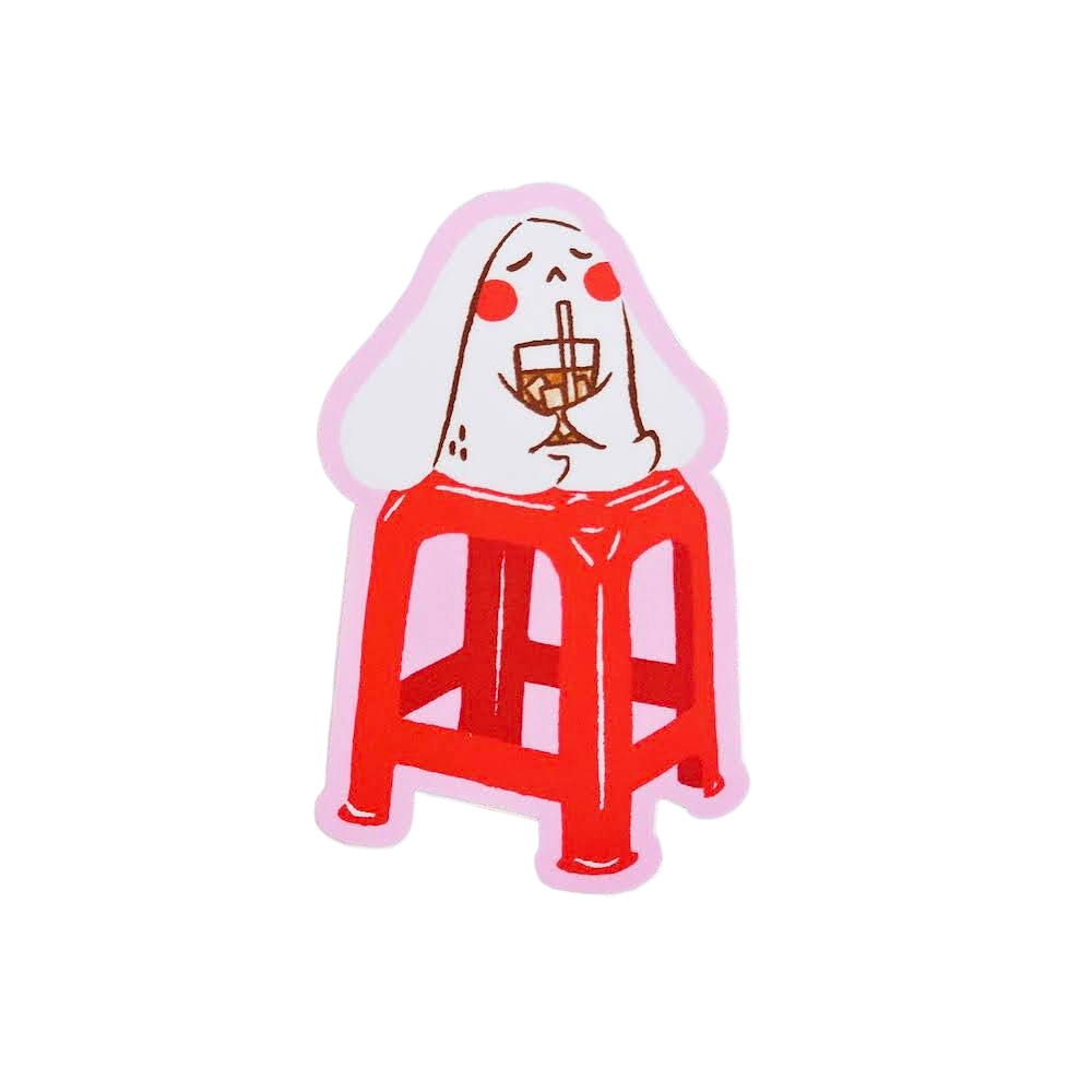 Red Chair Bunny (1) Sticker