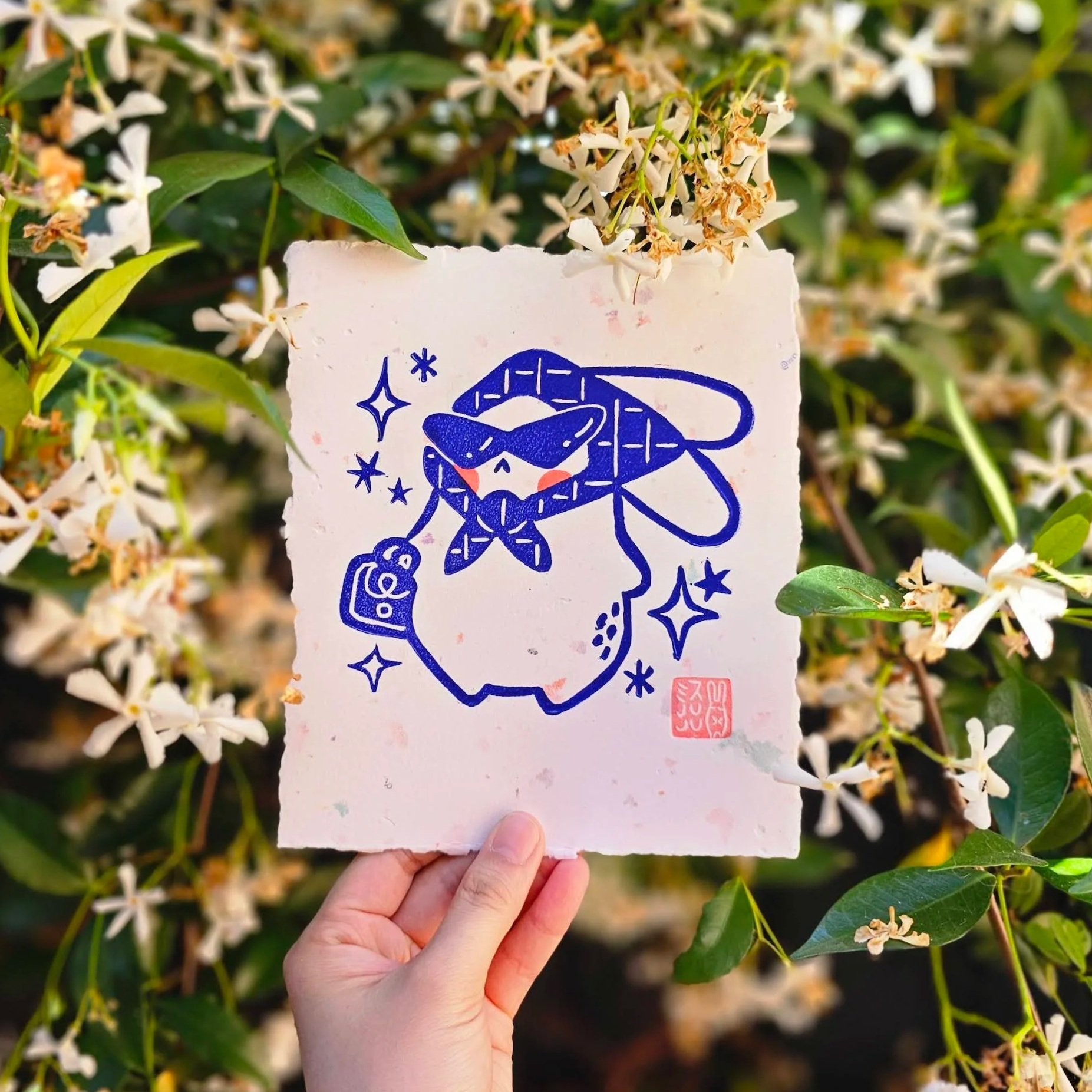 Fabulous Square Lino Print