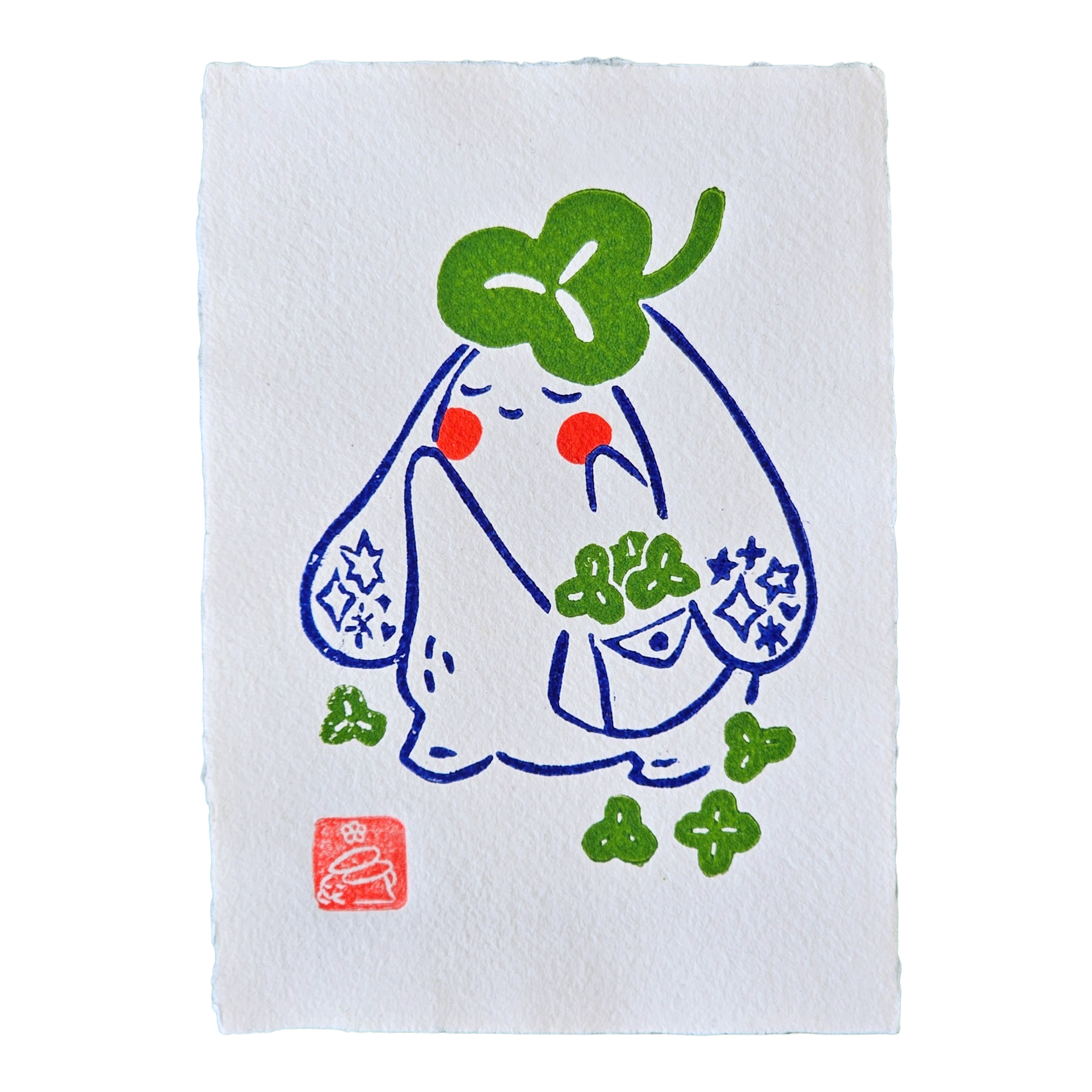 Clovers Small Lino Print