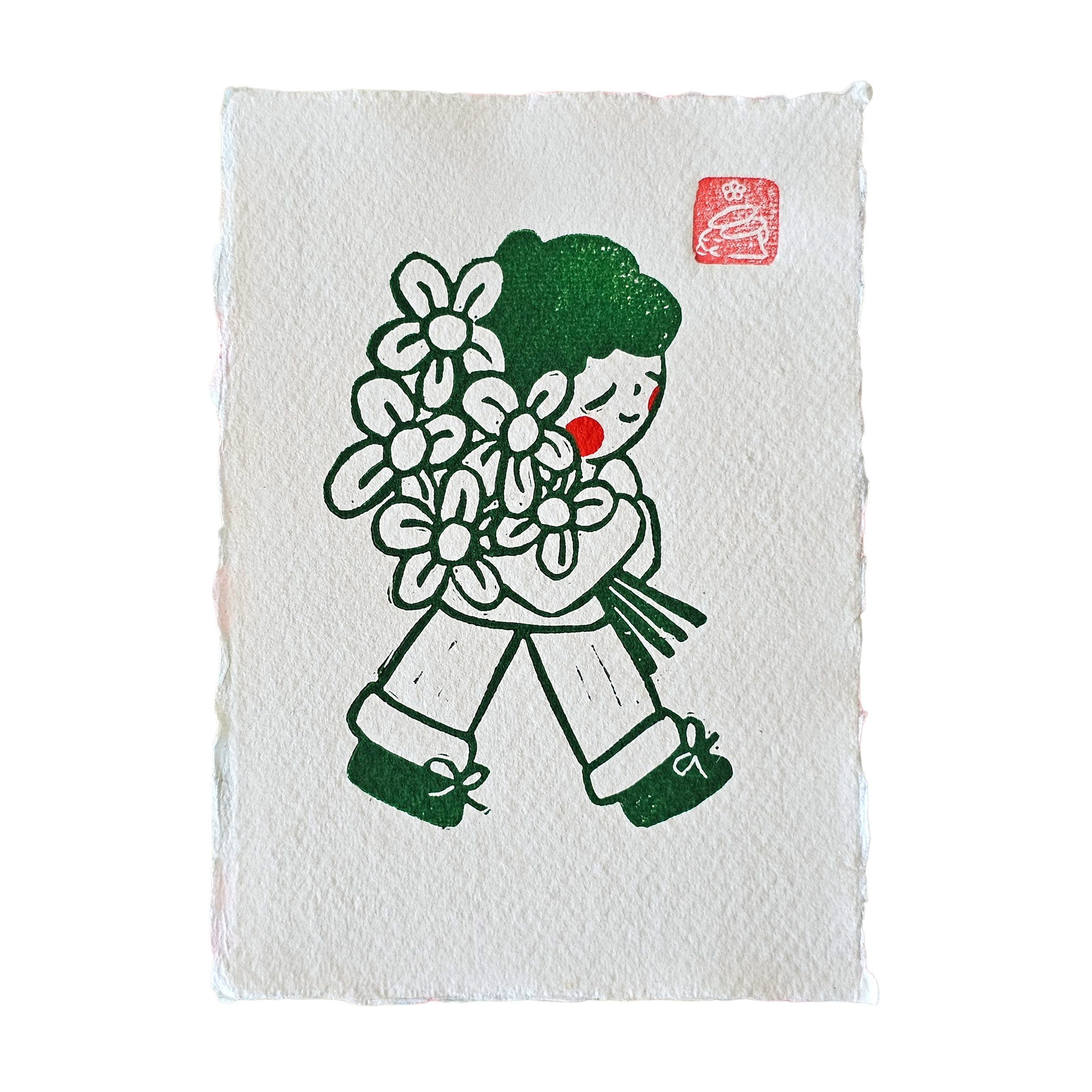 Bouquet Small Lino Print