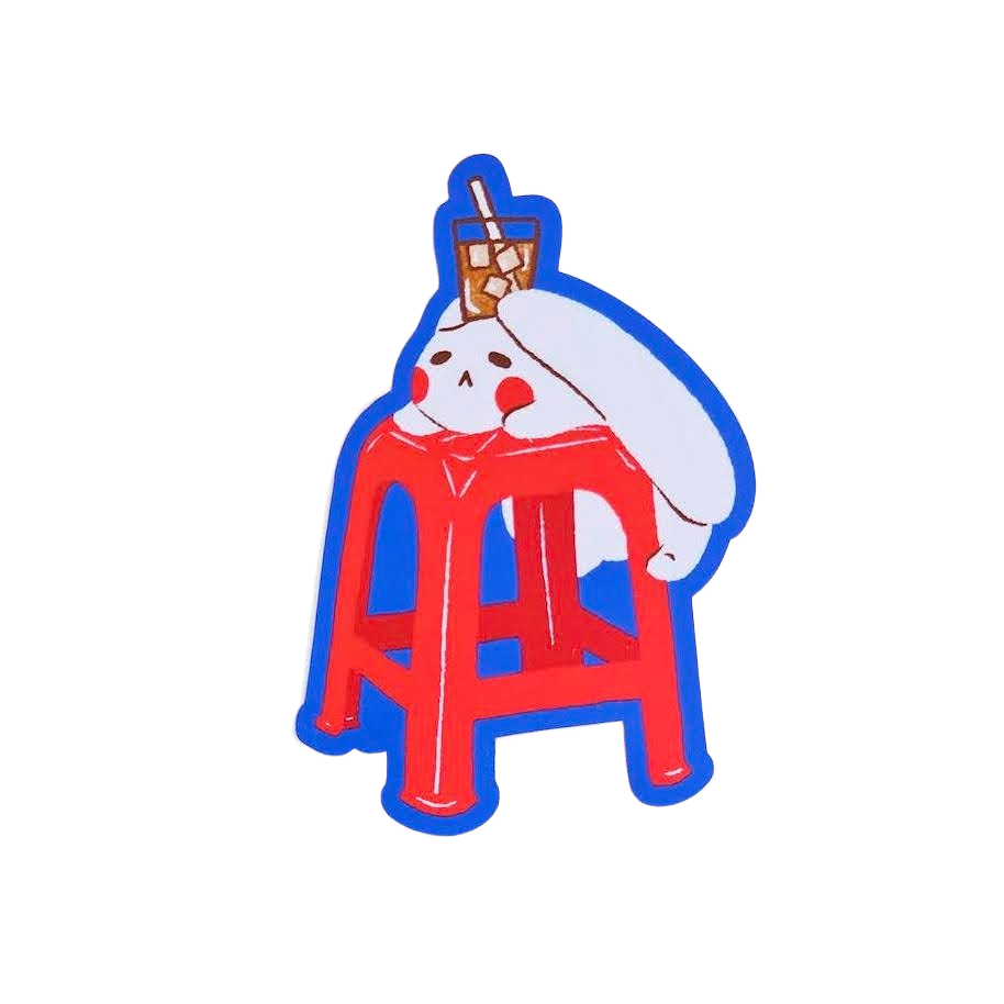 Red Chair Bunny (3) Sticker