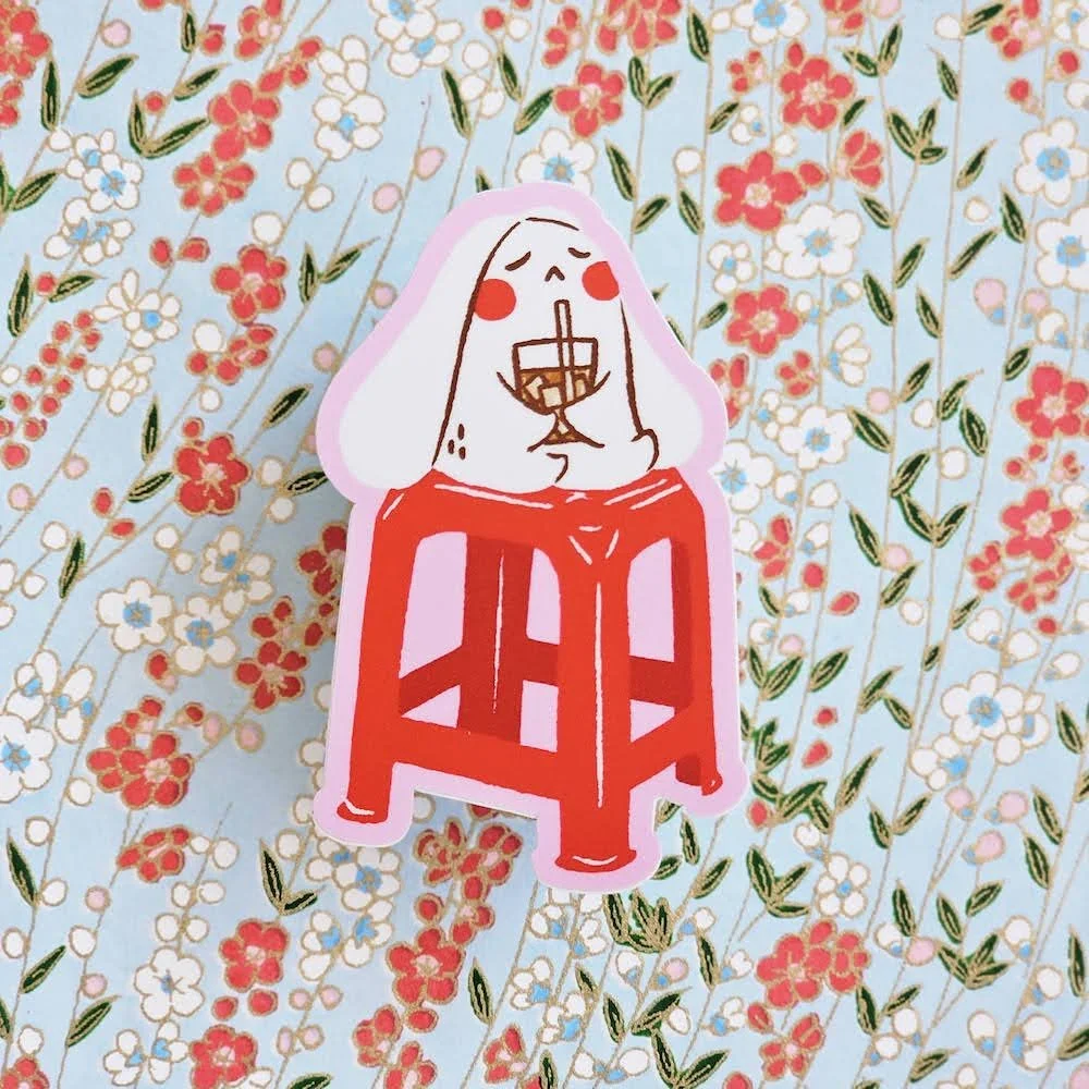 Red Chair Bunny (1) Sticker