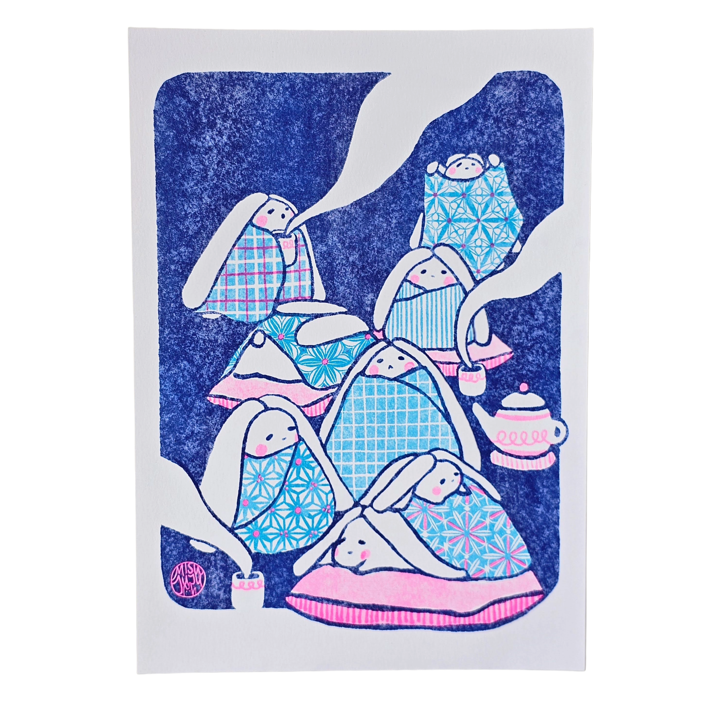 Tea Time A4 Riso Print