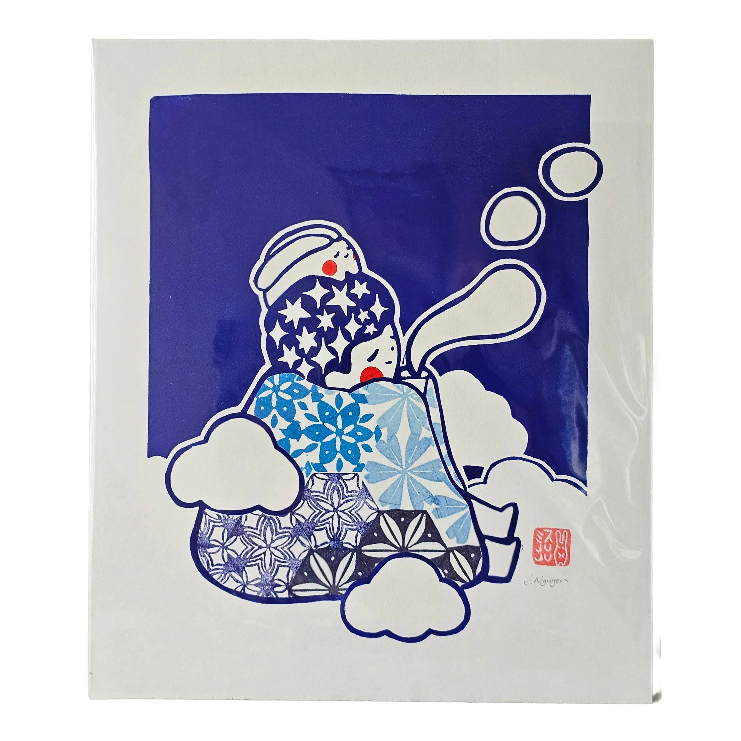 Hideaway Stamped Lino Print