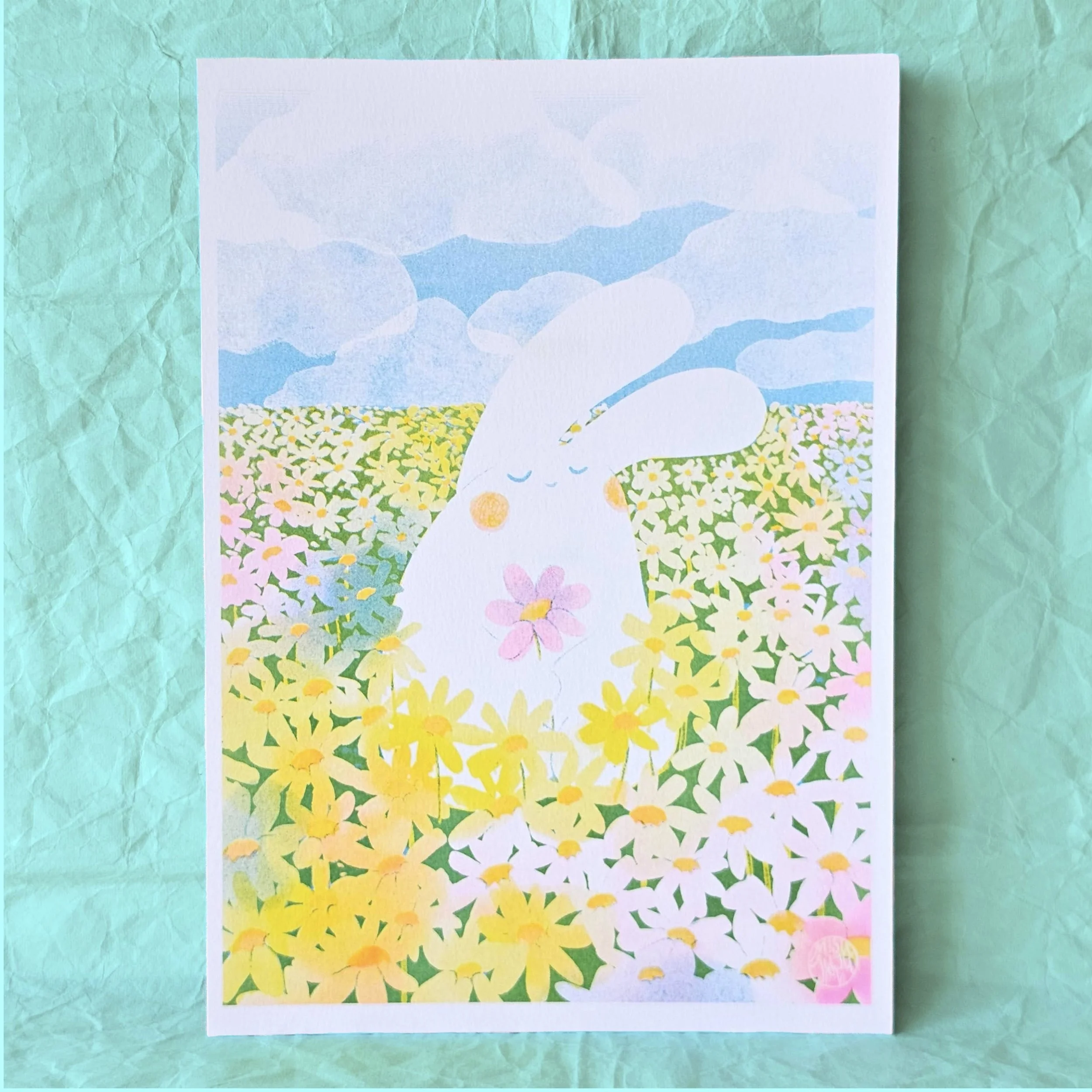 Flower Fields A4 Riso Print