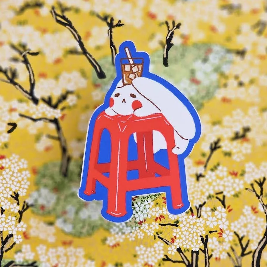 Red Chair Bunny (3) Sticker