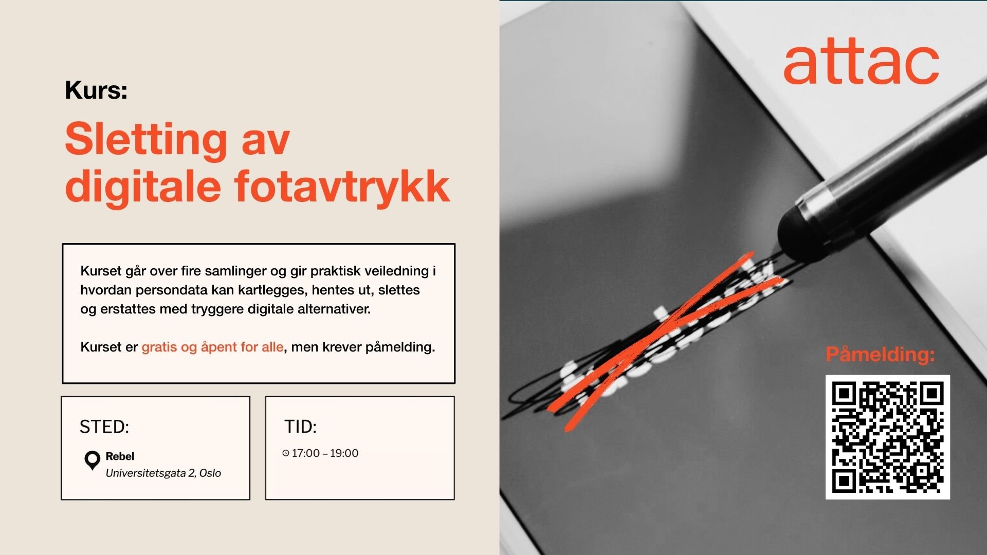 Kurs: Sletting av digitale fotavtrykk