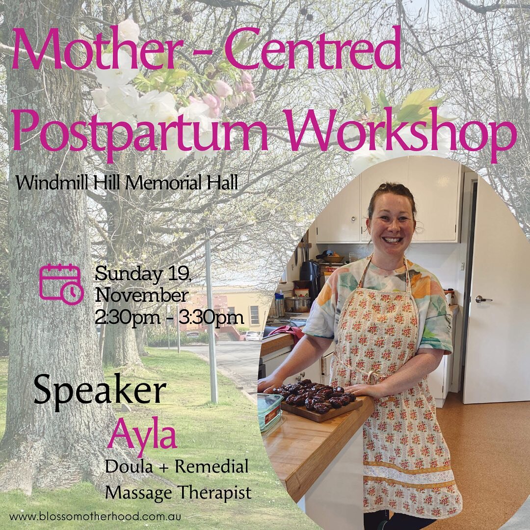 Wrapping up this year with my final workshop&hellip;

🌟Sunday the 19th of November at 2:30pm to 3:30pm held at the Windmill Memorial Hall. 

Curious about having me as your postpartum care specialist? 🤔 

The first step is to come along to this fre