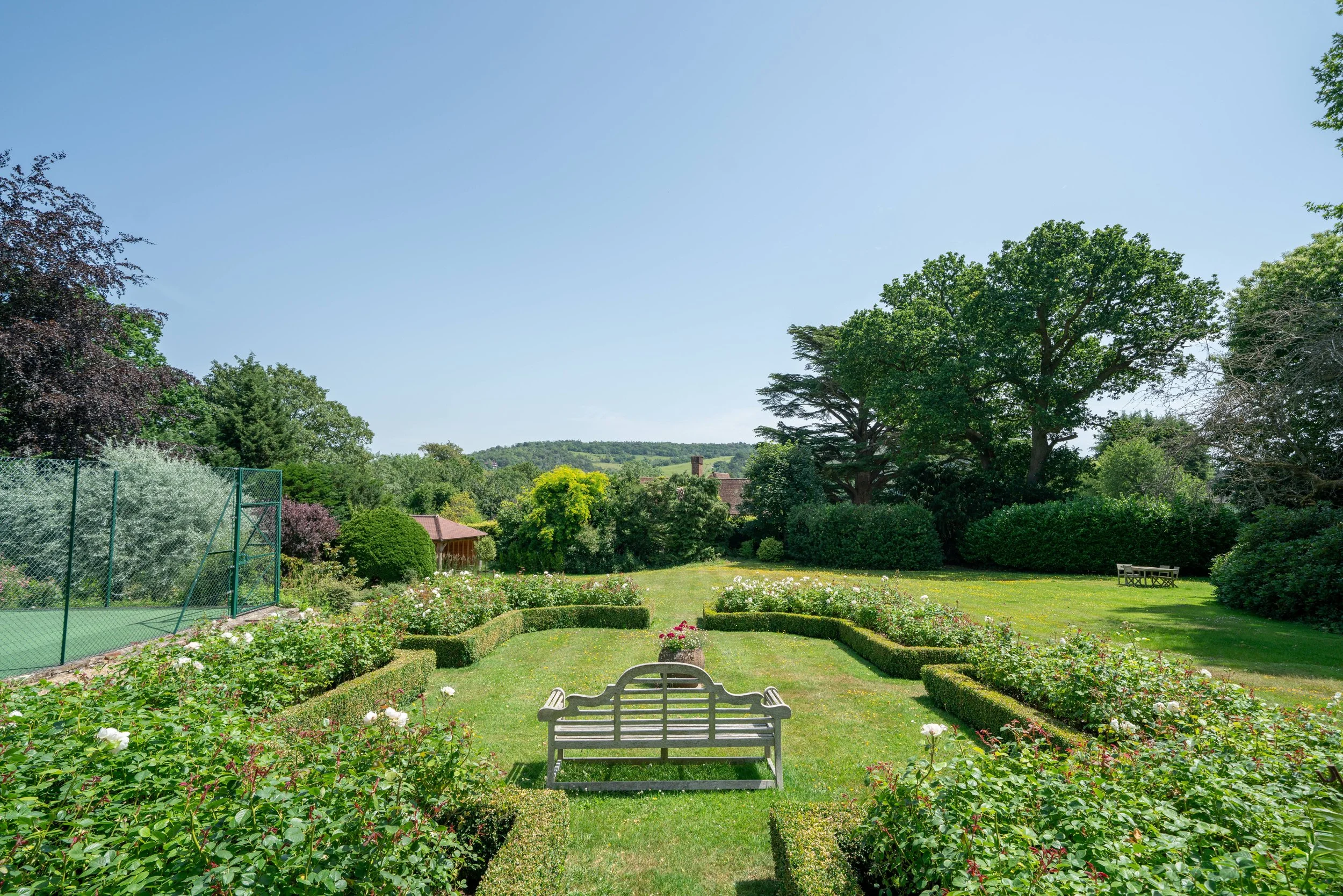 Naturalistic grass planting in a garden under Stewardship at Westhumble, below Box Hill, Surrey