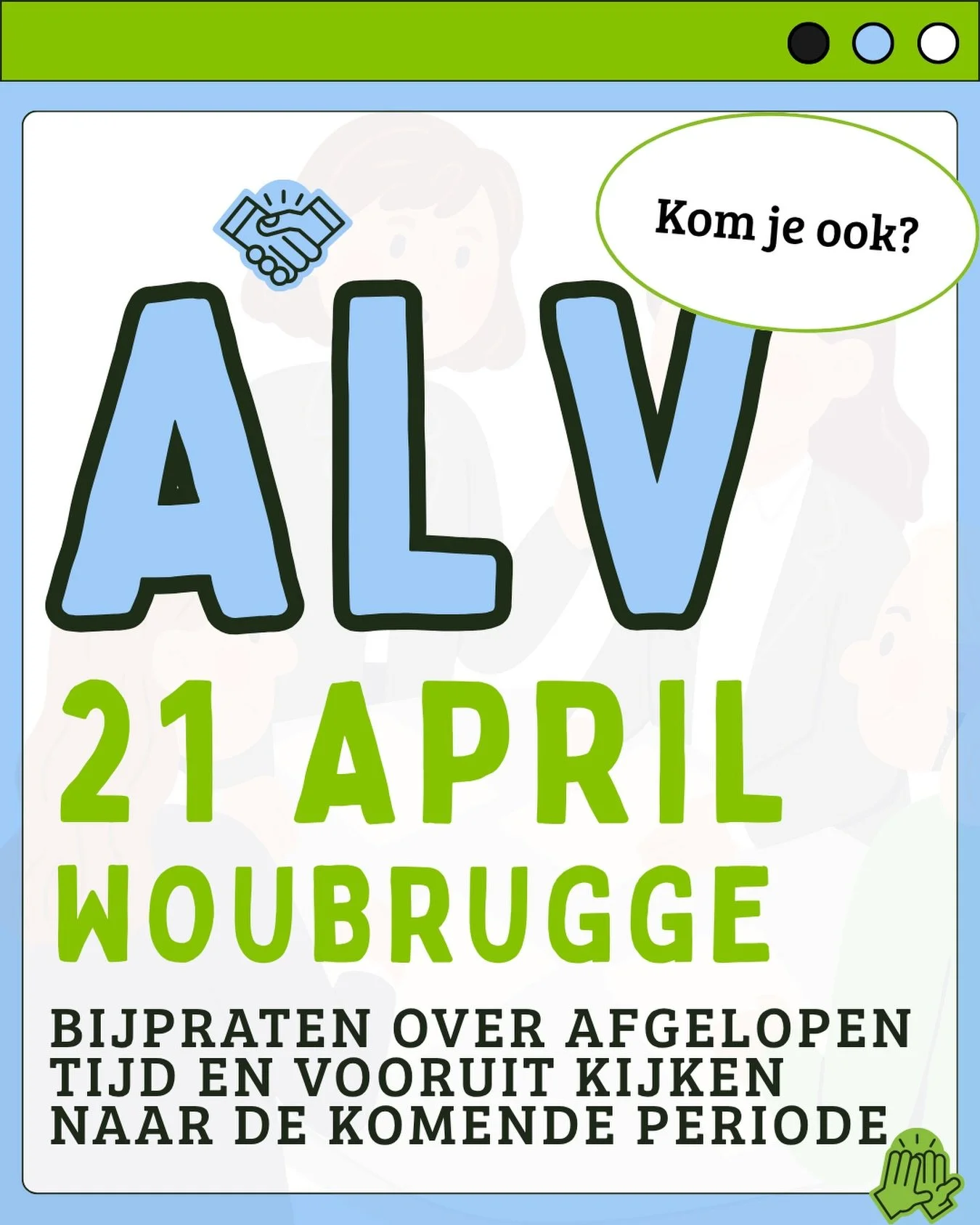Op 21 april ben je uitgenodigd voor de algemene ledenvergadering van SAMEN. 

Samen met jou willen we terugkijken op de afgelopen periode. Wat hebben we gedaan. Hoe is de verkiezingscampagne gegaan. Maar ook hebben we het vizier op de toekomst. 

Wil