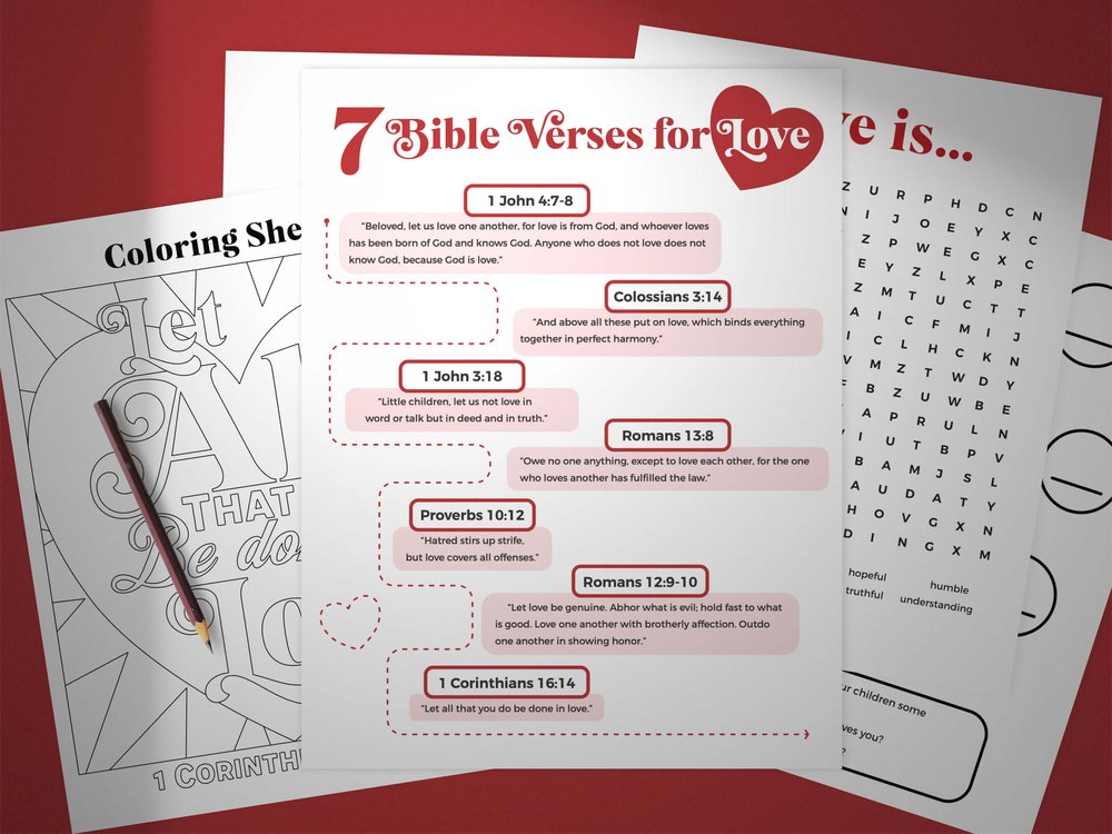 7 Bible Verses for Love | Printable Devotional and Activity Guide