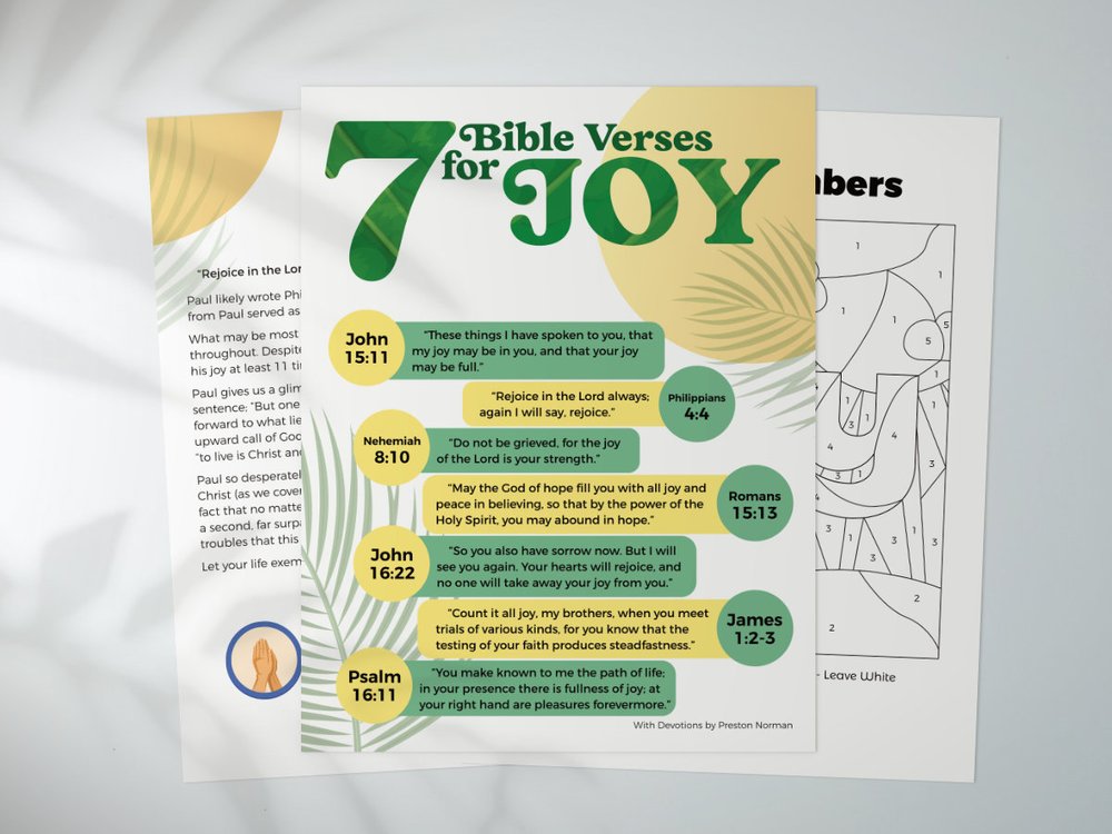 7 Bible Verses for Joy | Printable Devotional and Activity Guide
