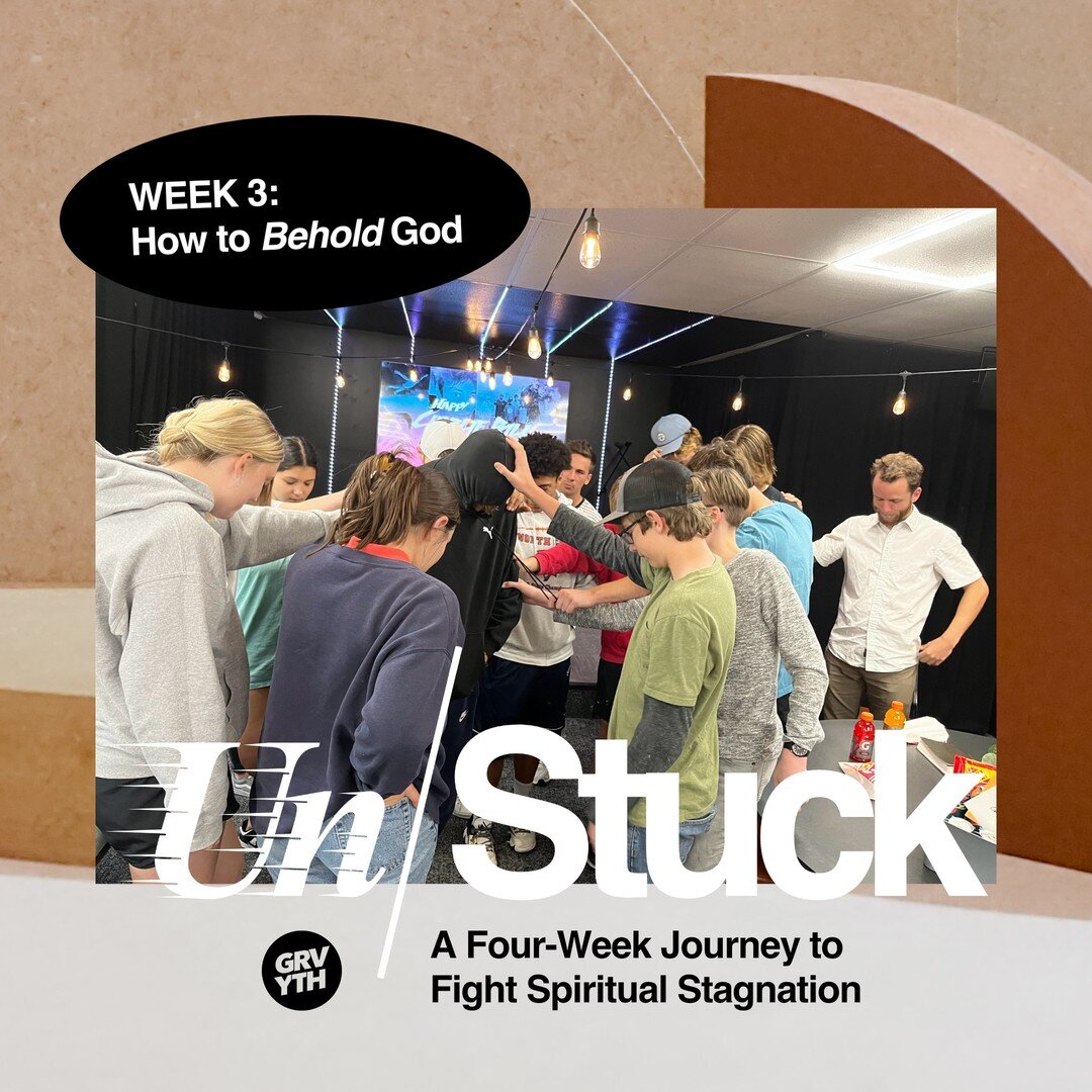 Last week in our UnStuck series we talked about the importance of having a Community to Lean on! Do you have one? 

Check out part 3 tomorrow night to help unpack the problem of pursuing God when you feel spiritually stagnant. 
-
GroveYouth (6-12th) 
