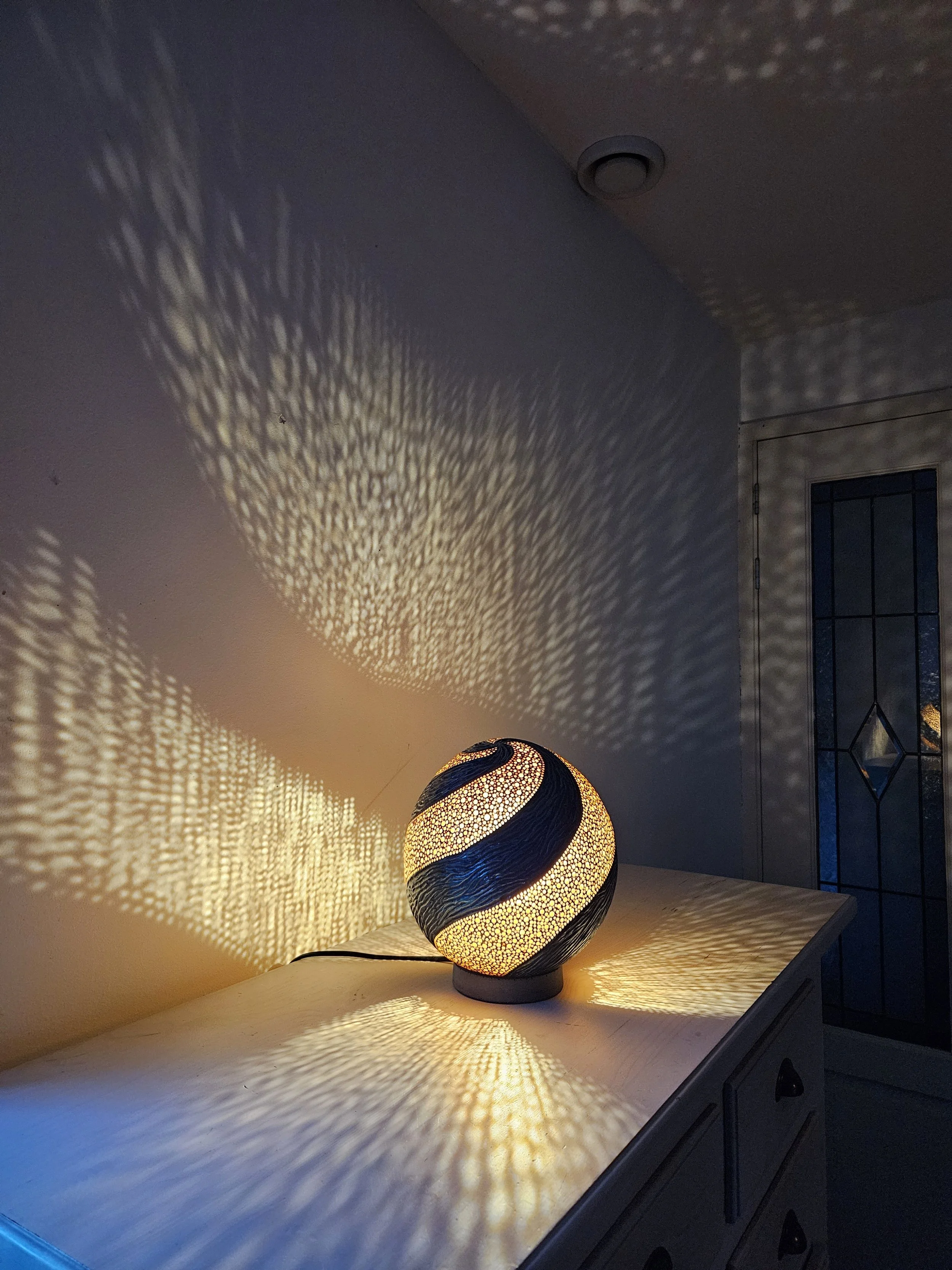 Blue Spiral Trio - A warmly glowing calabash