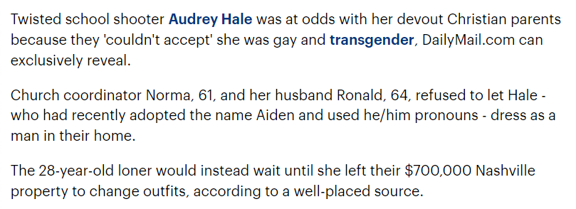  screenshot from the Daily Mail 