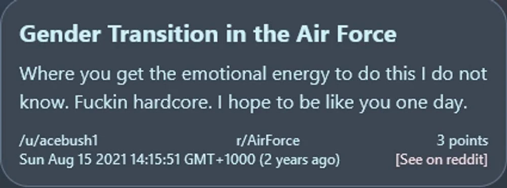  screenshot from reddit, provided by Isabelle Moreton 