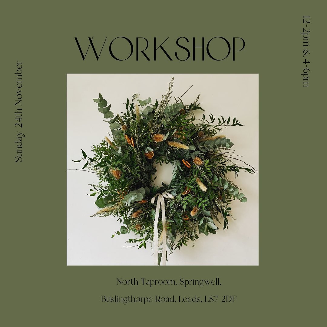 One week to go before our wreath workshops kick off at North&rsquo;s Springwell Taproom! It&rsquo;s not too late to grab yourself a space! 

Expect British foliage, sustainable and compostable wreath bases, ribbons galore, and other goodies to decora