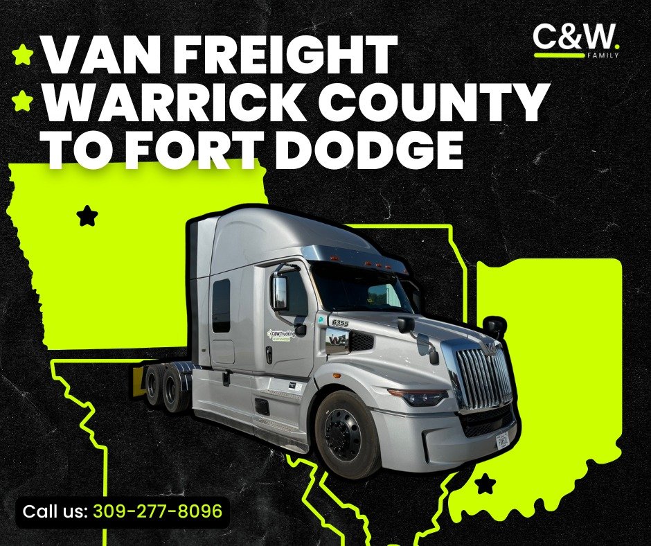 Routes available from Indiana to Iowa! Take control of your driving career at C&W Trucking!
We’re looking for drivers to run van freight from Warrick County, Indiana to Fort Dodge, Iowa. Enjoy the opportunity to grow your career with a fami
