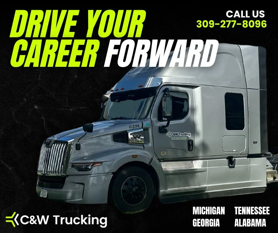 Your next adventure awaits behind the wheel! Hit the road with C&amp;W Trucking!
👉 Please apply at: https://intelliapp.driverapponline.com/c/cwtrucking
📞 Or call Amanda at 309-277-8096 for more details

We're looking for reliable drivers to run lan