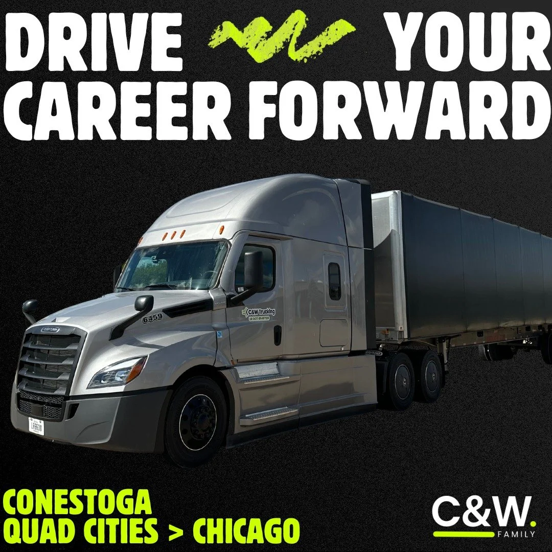 Drive your career forward with C&amp;W! Hiring drivers in Chicago and Quad Cities!
👉 Please apply at: https://intelliapp.driverapponline.com/c/cwtrucking
📞 Or call us at 309-277-8096 for more details

We&rsquo;re hiring conestoga drivers running ba