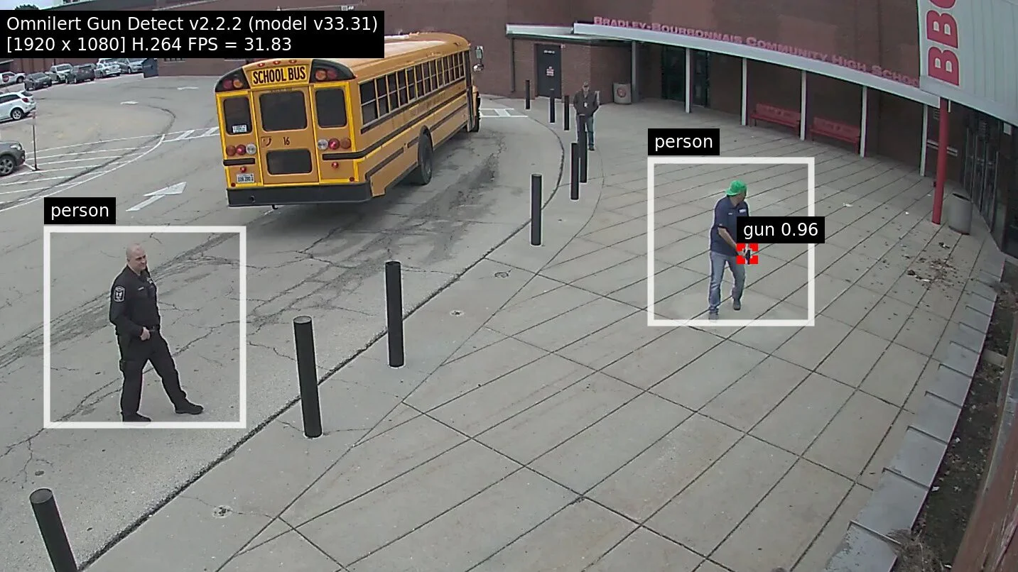 Example of weapon detection