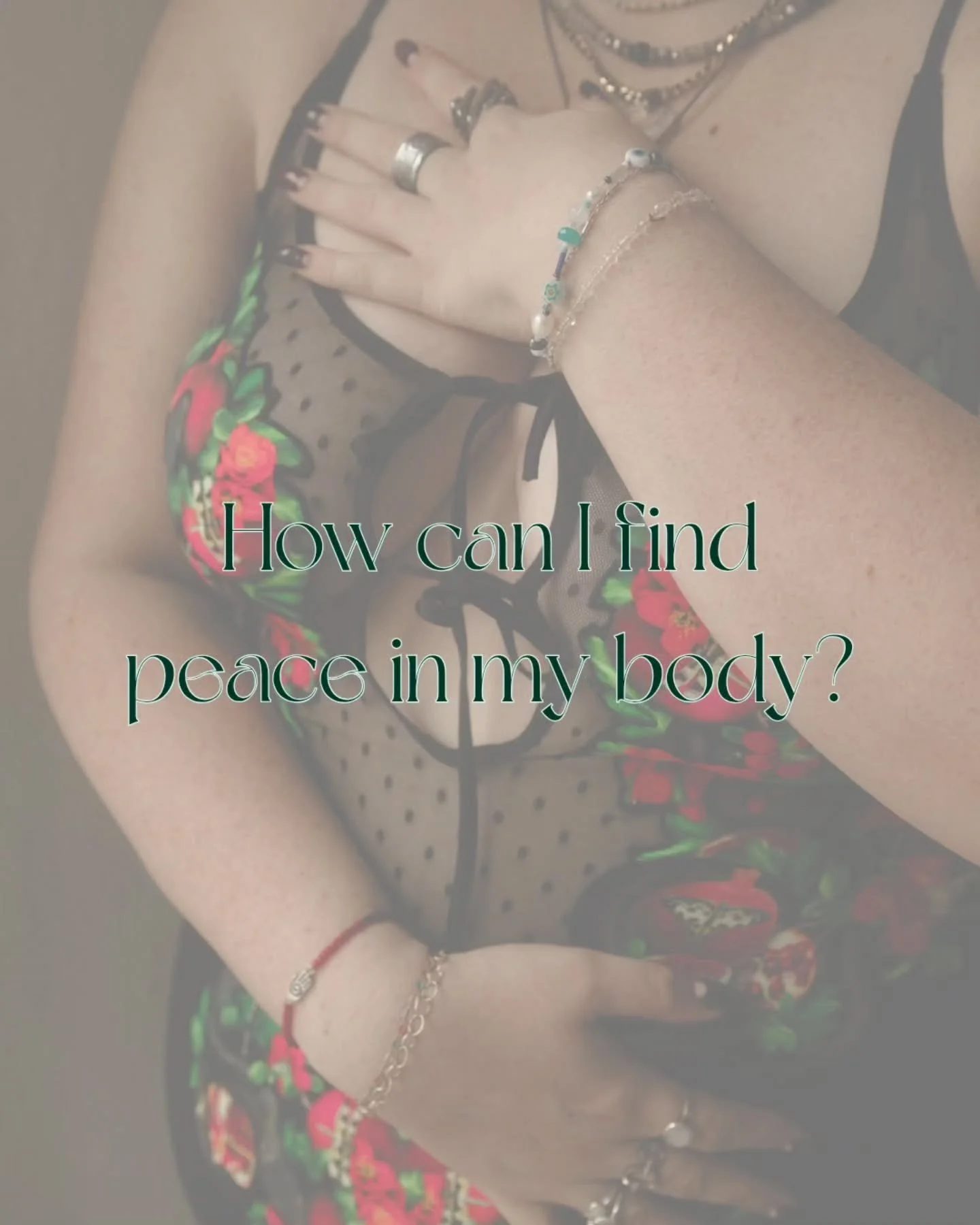 This is something I am SO EXTREMELY passionate about. Our minds and our bodies are our only constant in the world and we need to have peace within it 💕 
My mission is to help you find peace in your body. You deserve it. 

DM me with any questions 💕