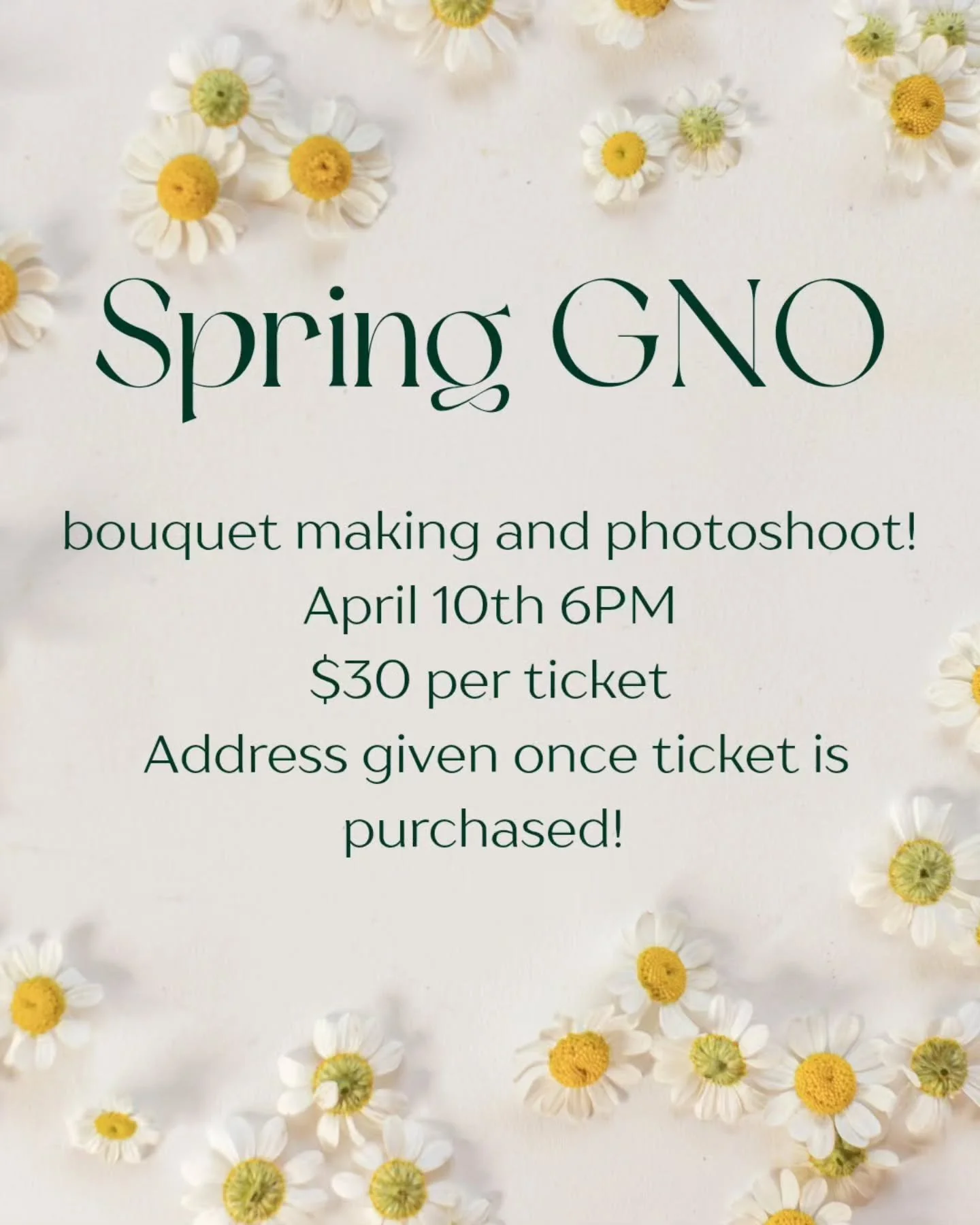 Comment SPRING for more info!!!

I'm so excited for this!!! Spring is my absolute favorite! Let's get together and make custom bouquets and take pics with them! (Inspo pics included!)