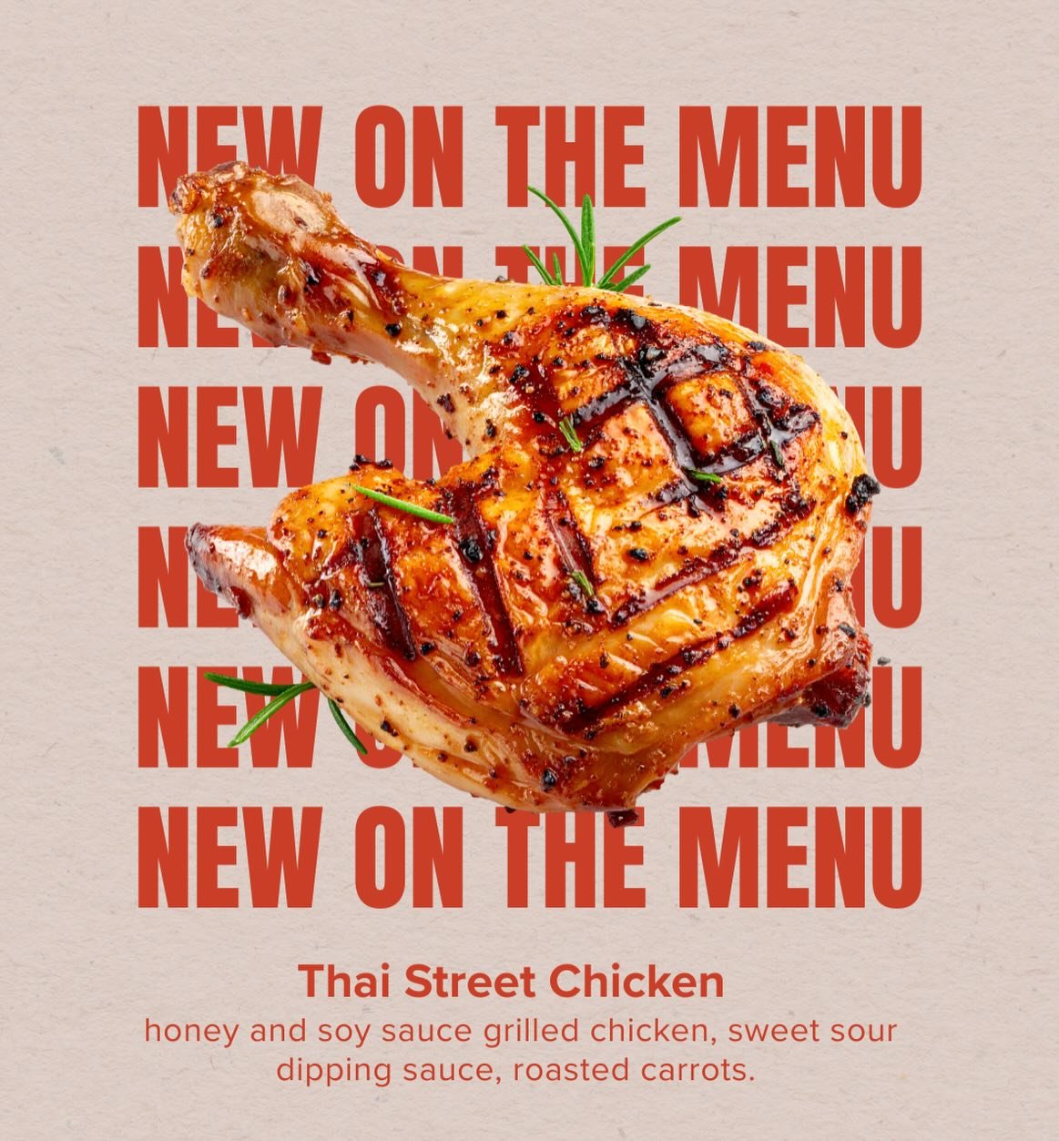 Our Thai Street Chicken is back on, gang.  Honey and soy glazed, with our sweet and sour to dip&hellip; probably our most requested item.  On at 5p every night.  Cheers.