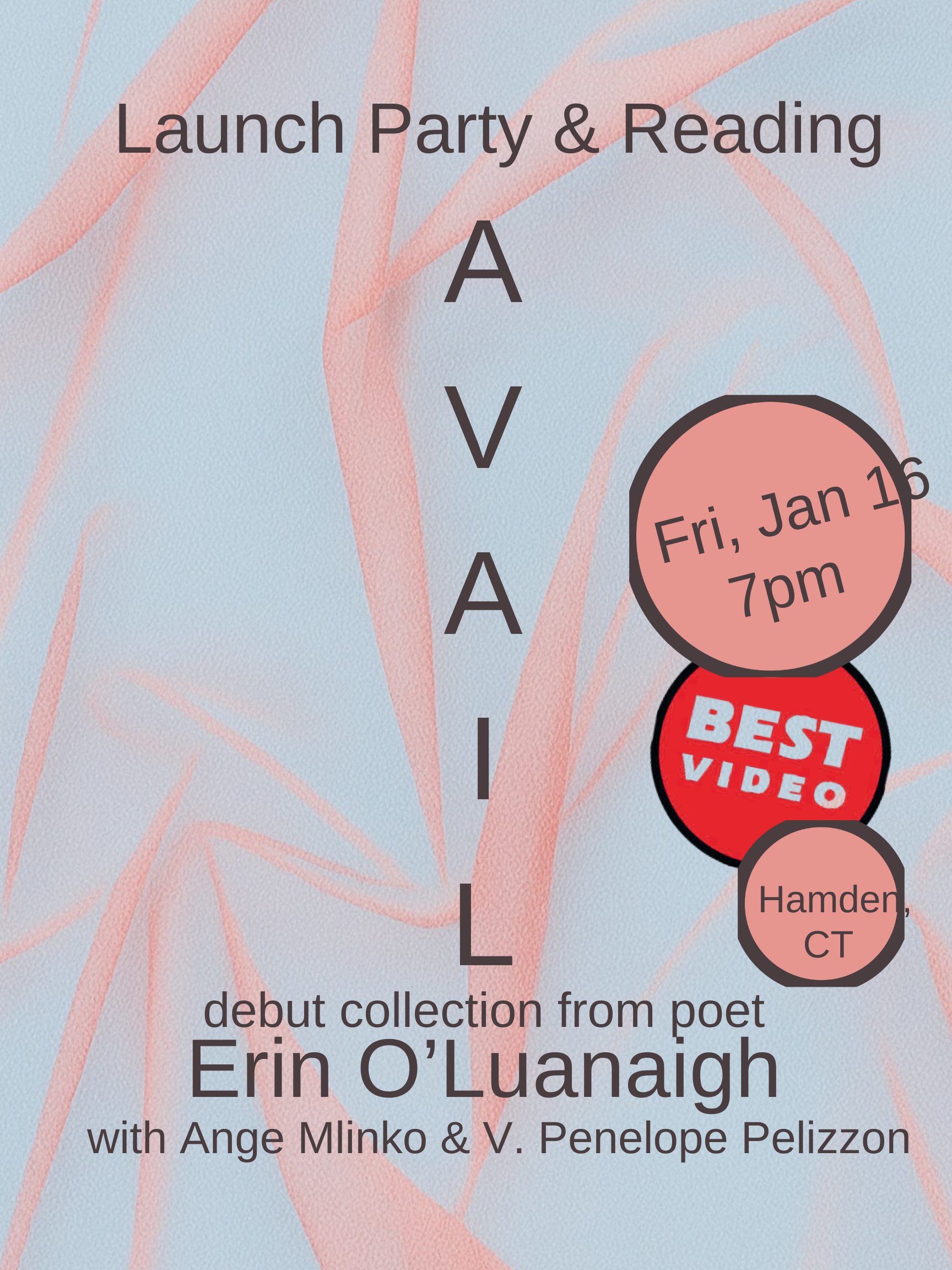Launch Party & Reading: AVAIL (debut collection from poet Erin Launaigh