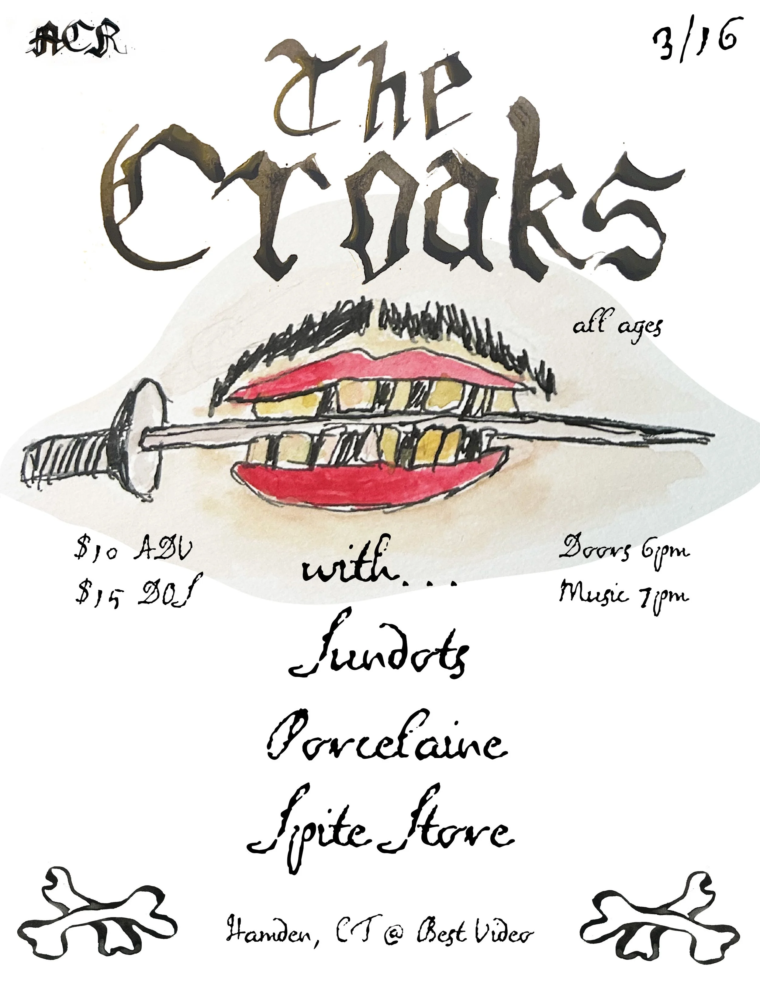 SUNDOTS/THE CROAKS/PORCELAINE/SPITE STORE: INDIE ROCK