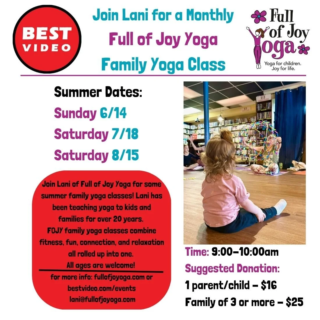 Family Yoga @ Best Video w/ Lani