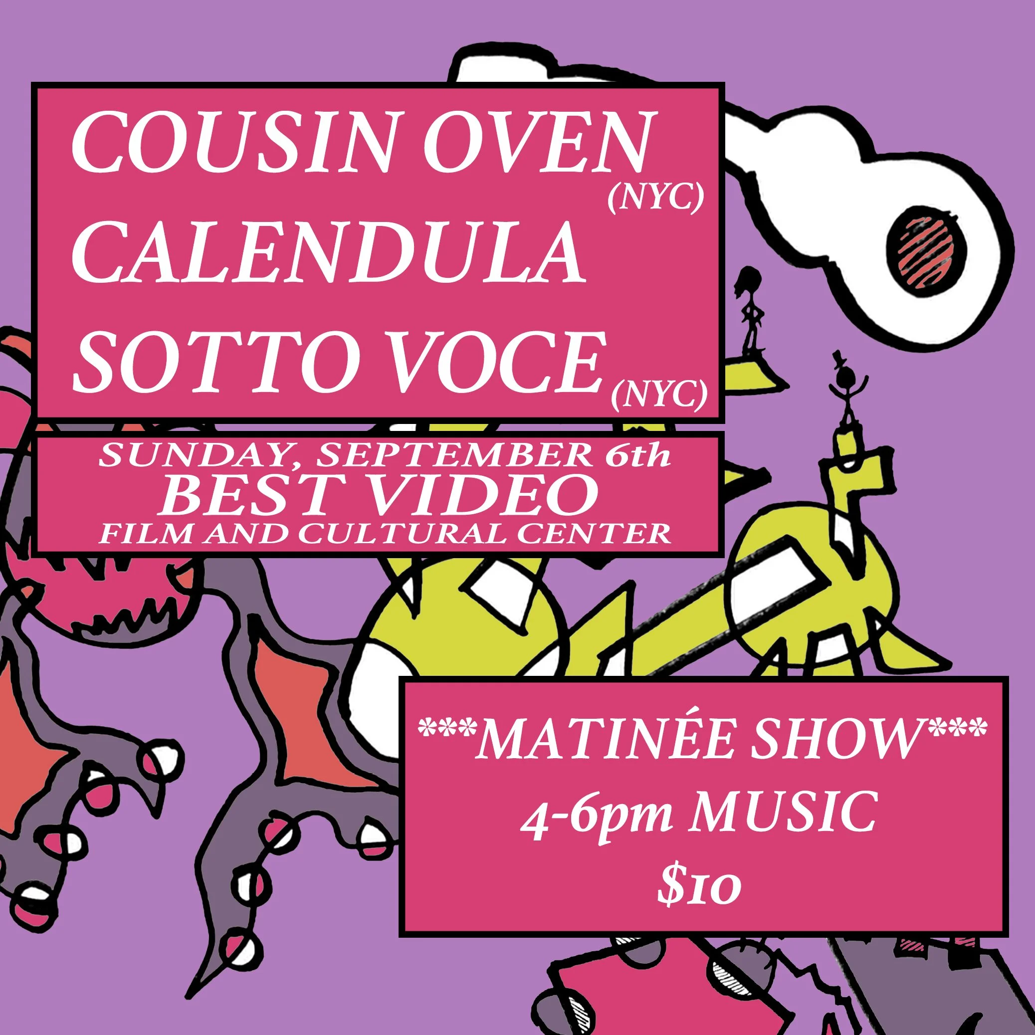 Sotto Voce (NYC), Calendula (CT), Cousin Oven (NYC)