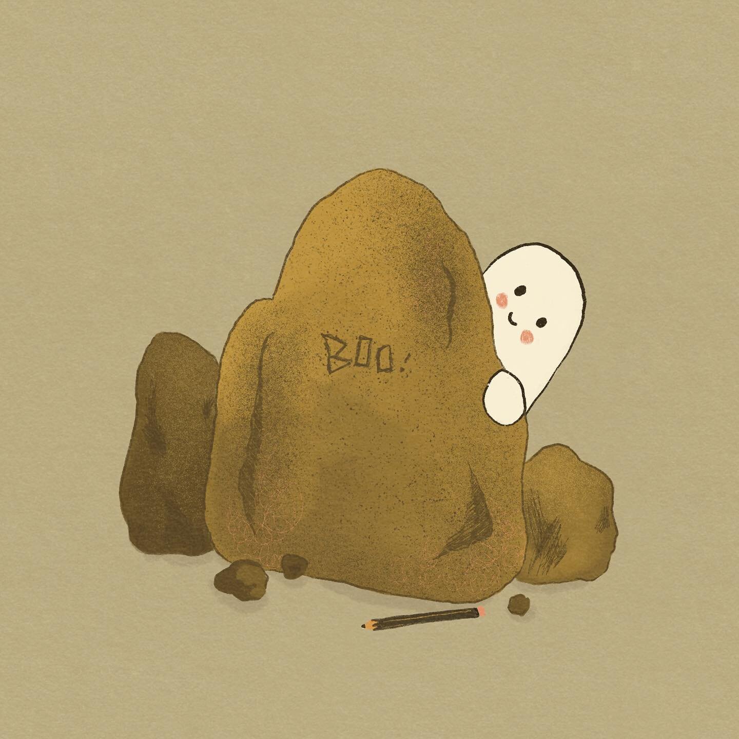 @peachtober Day 09: Boulder. Peek-a-Boo! 

I&rsquo;m challenging myself to do all of the  #peachtober22 prompts with my character Boo the Wee Ghostie. 👻 Drawn on iPad in the @procreate app. 

Hosted by: @furrylittlepeach 
.
.
.
.
.
.
.

#artistsofin