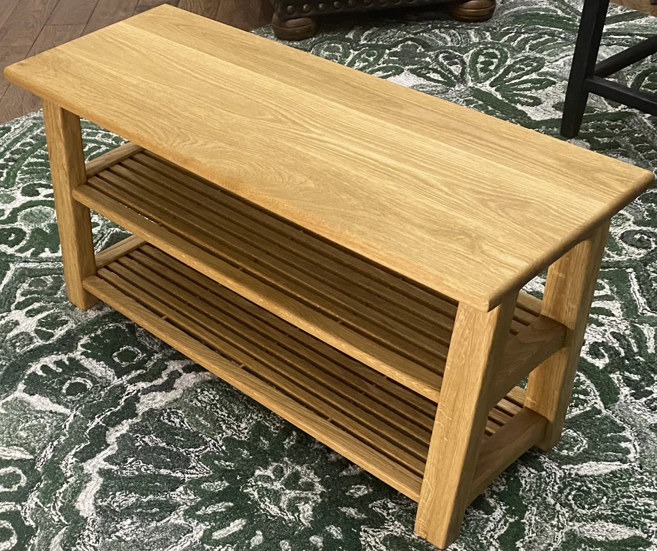 White Oak Shoe Bench