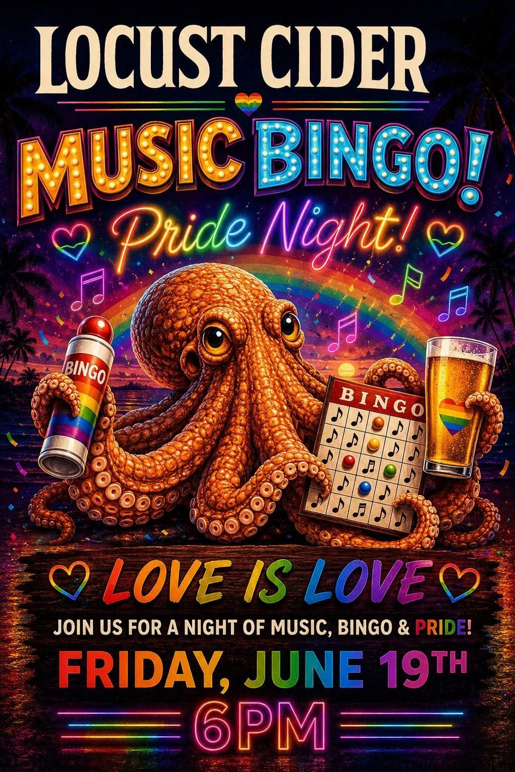 Pride Music Bingo