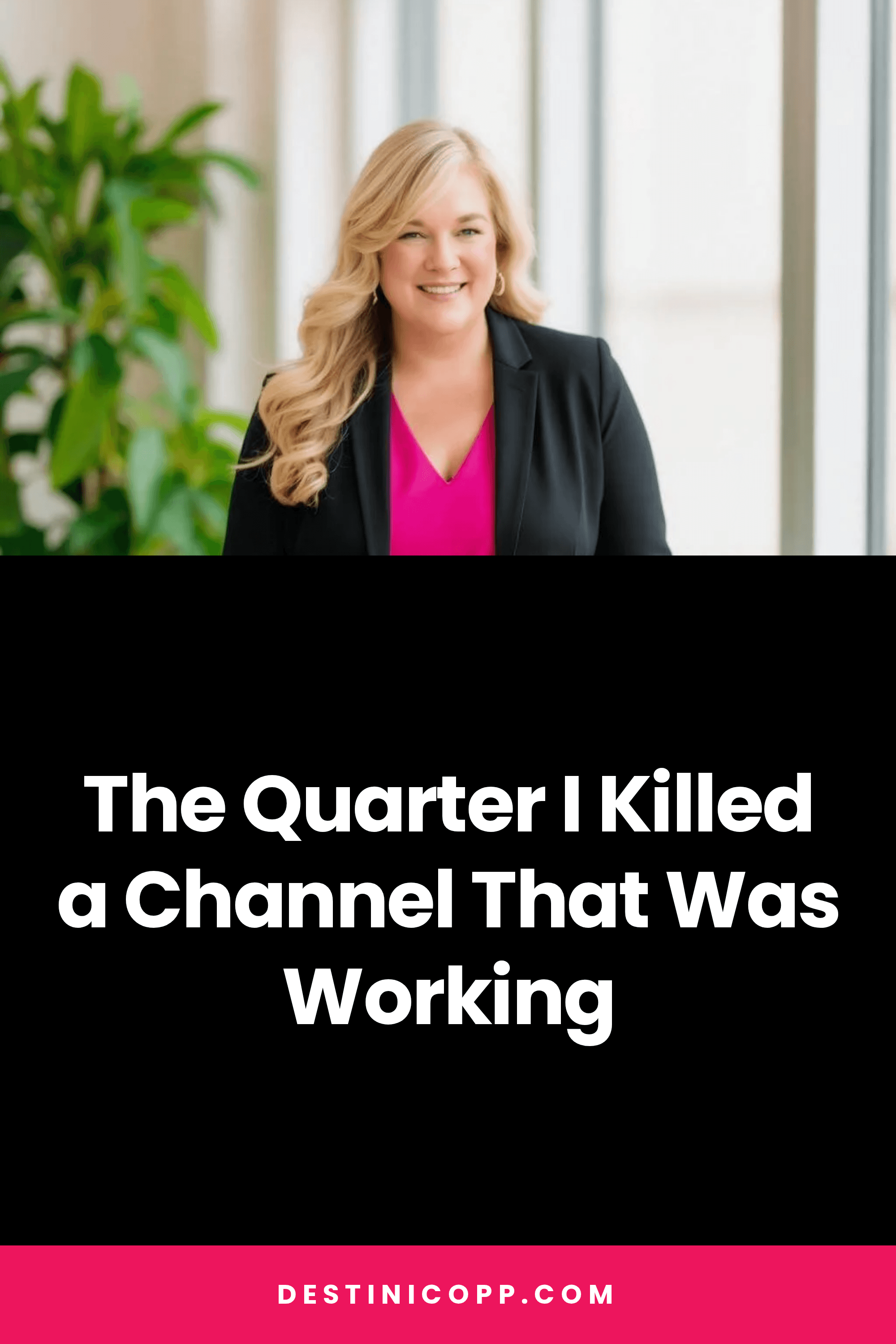 The Quarter I Killed a Channel That Was Working