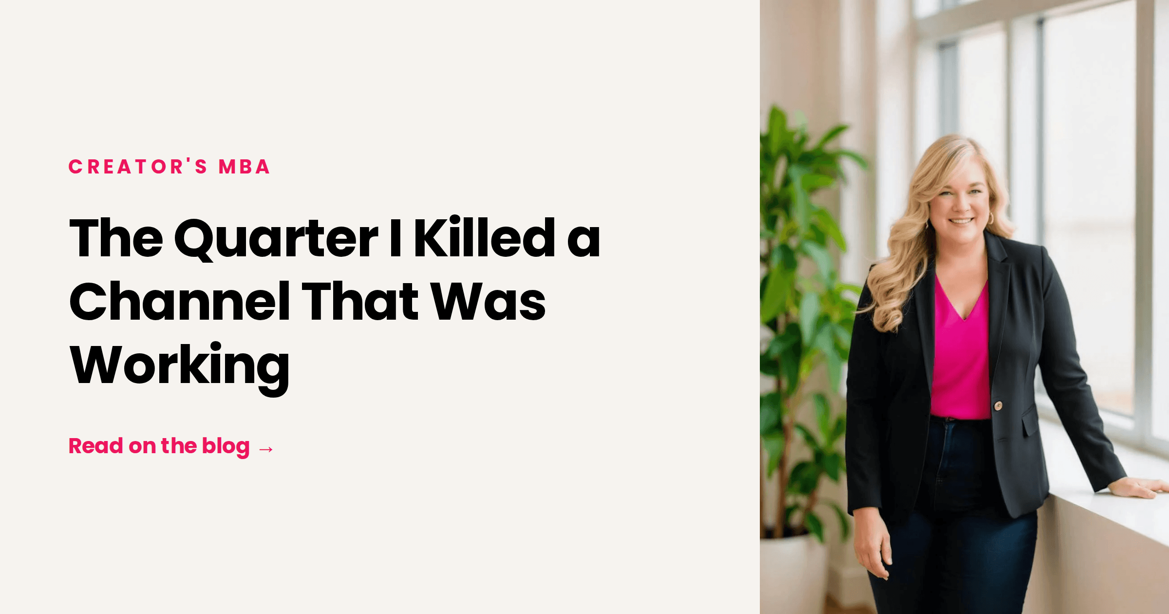 The Quarter I Killed a Channel That Was Working