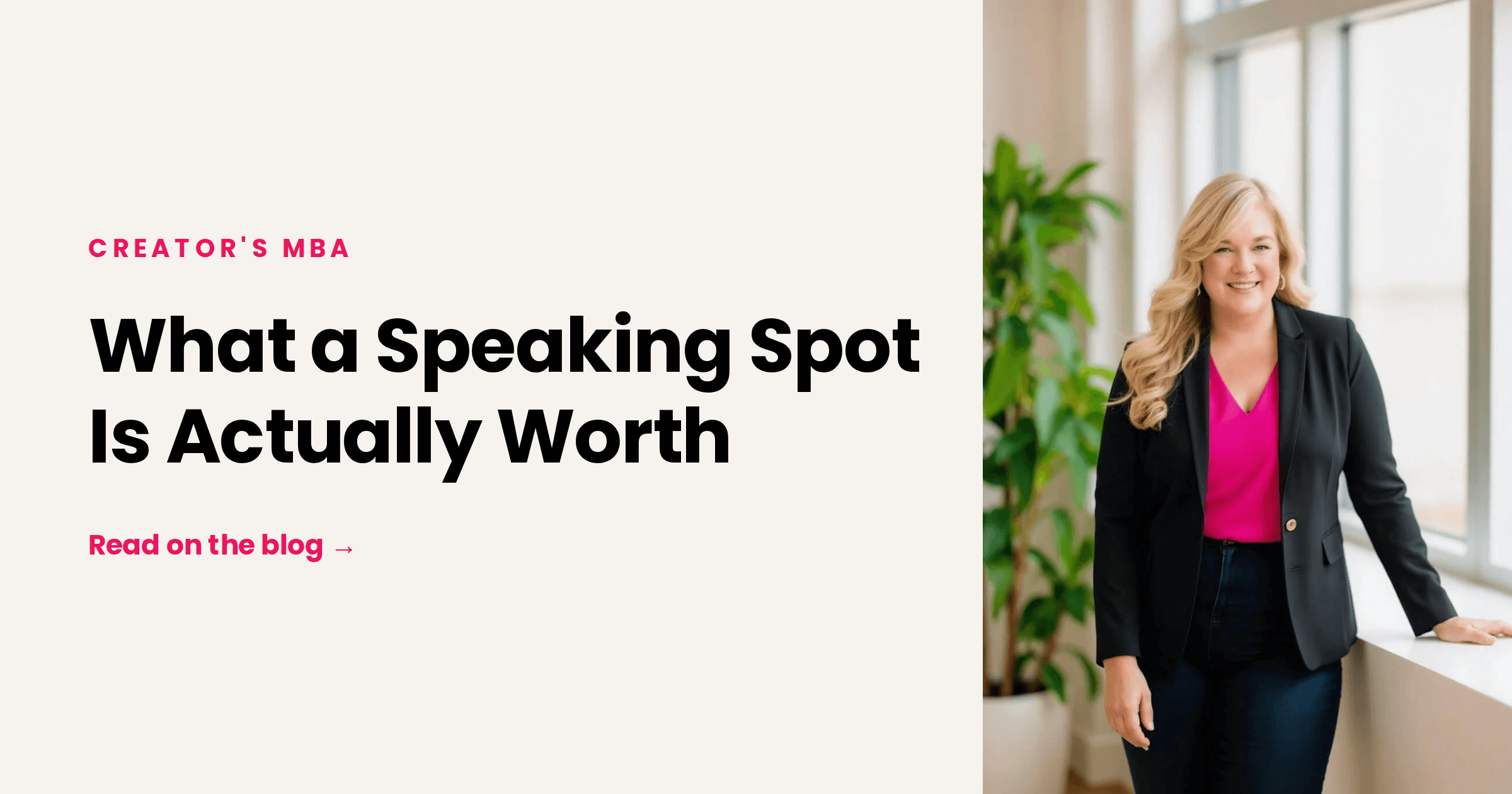 What a Speaking Spot Is Actually Worth