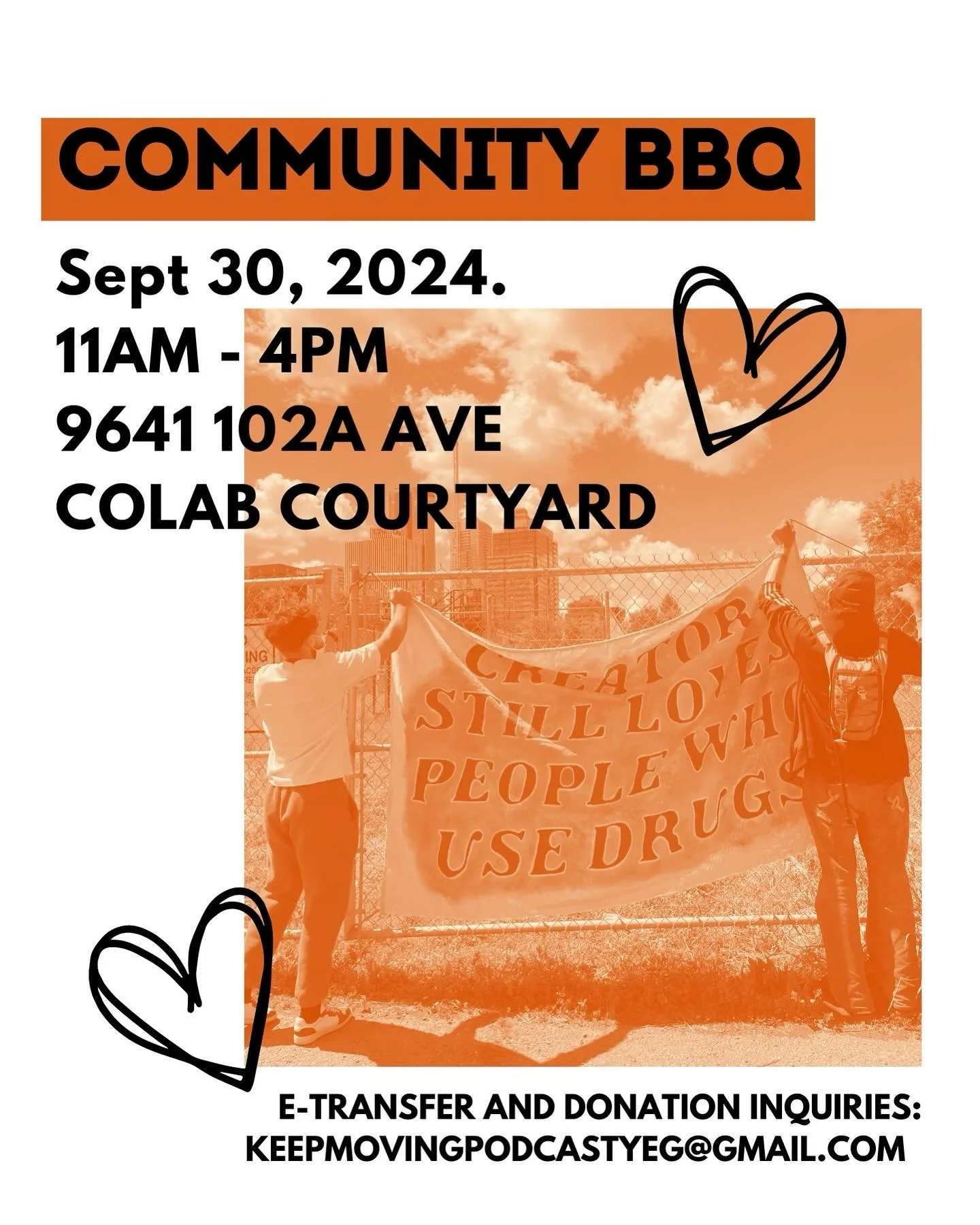 This event is a community BBQ for community members who are living rough to gather on National Day for Truth and Reconciliation, hosted by an informal group of folks who care. September 30th is now a day off for some organizations and many services i