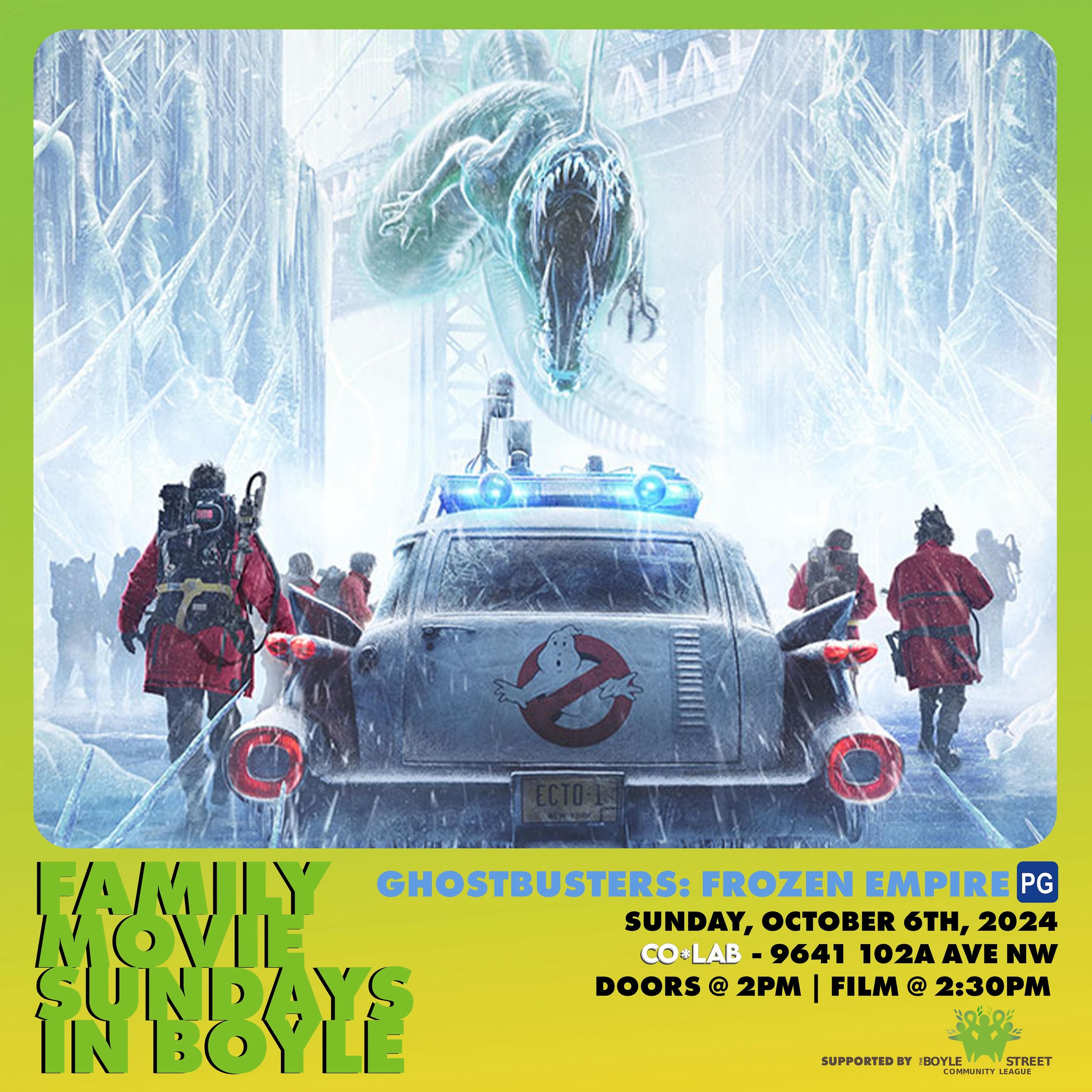 The @boylestreetcl is wasting no time kicking off the spooky season this year with the Sunday Movie Screening at CO*LAB on October 6th at 2:00 pm. 

Free Admission, everyone is welcome, free snacks!