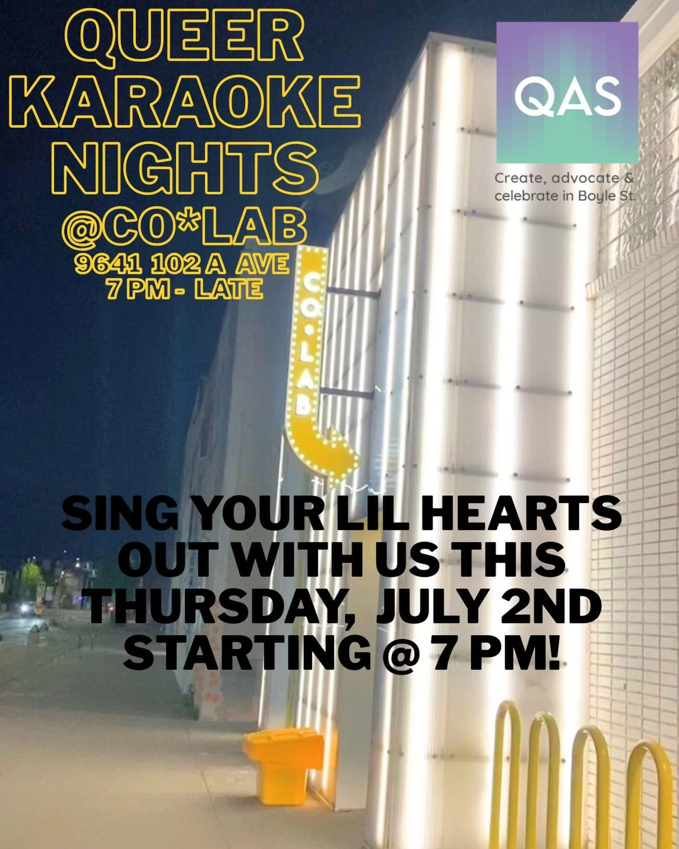 You are cordially invited to our next QueerAOKE happening on this Thursday, July 2nd at 7 PM - 11 PM.

Queer, Not Queer! 

Everyone is welcome! 

No cover! 

See y&rsquo;all Thursday evening!
 
💛🌈✌🏾🎙️

 #Queer #Karaoke #QueerAOKE