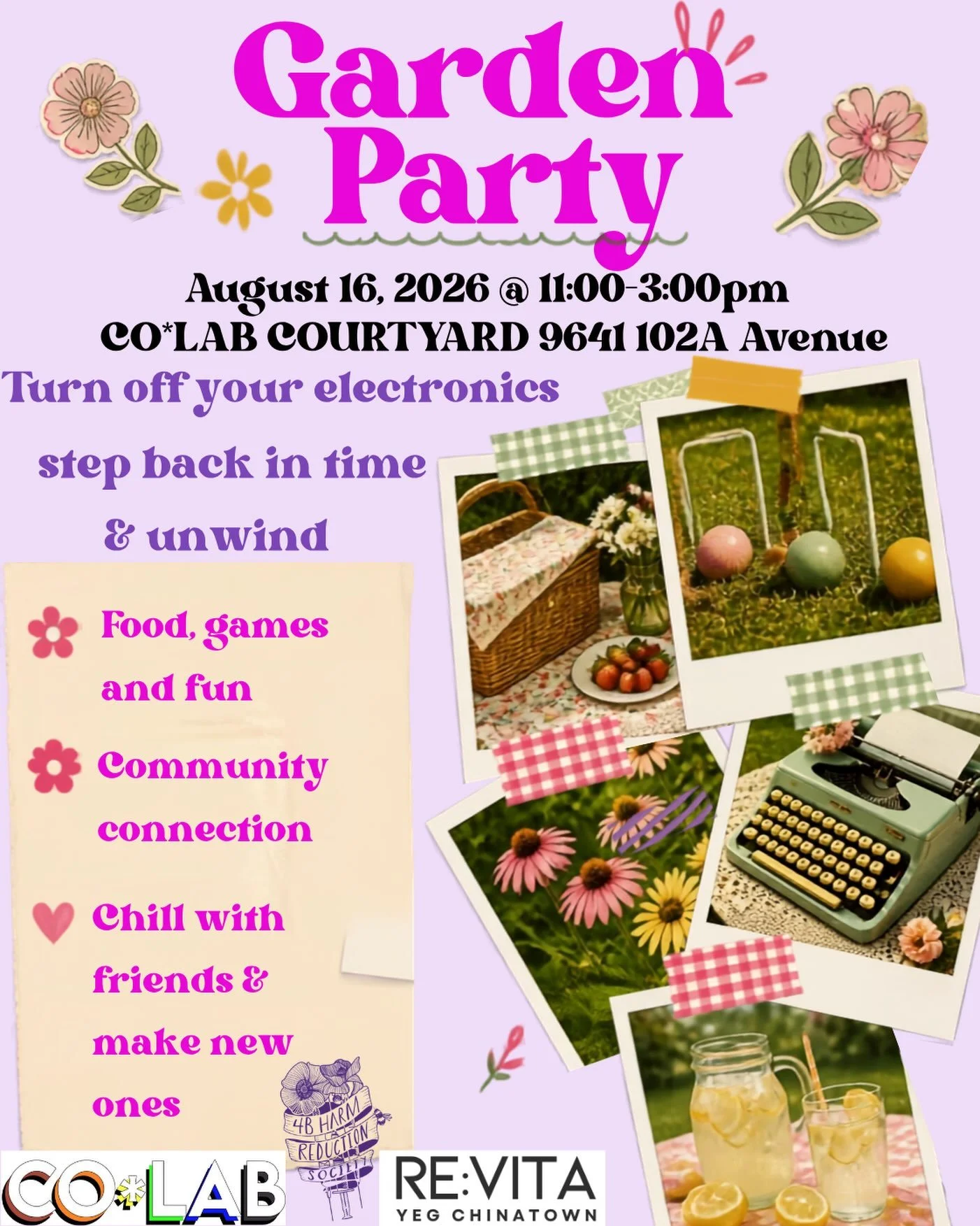Evening #YEG!

We hope you are having a safe long weekend! 

We would love to invite you to our Garden Party happening Saturday, August 15th @11 AM - 3 PM.

Turn off your electronics, step back in time, &amp; unwind with us! 

Let&rsquo;s see how we 
