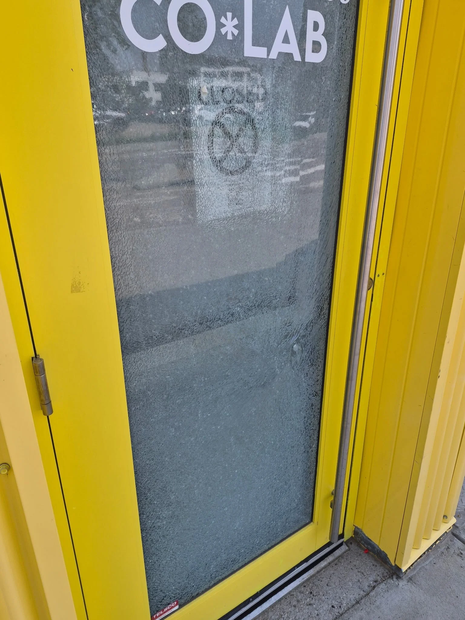 Well pals, last week this happened!😿

We hope that individual didn&rsquo;t hurt themselves whilst smashing our door.

Good news though we had a new pal attend an event in our space who hooked us up with a deal to replace it.

Not so good news we don