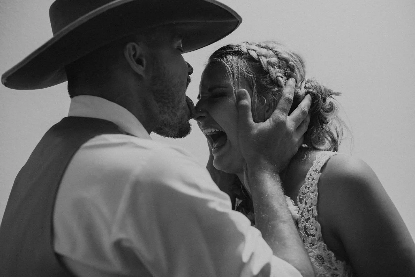Just two goofballs enjoying the moment after cutting their cake 😆🎂