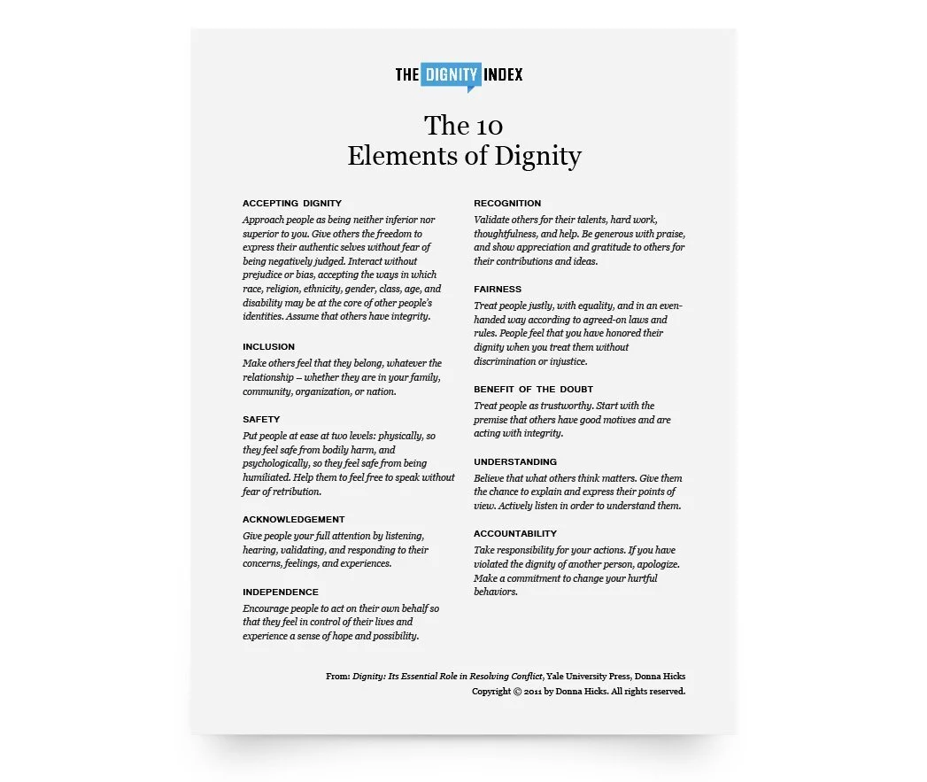 the ten elements of dignity article