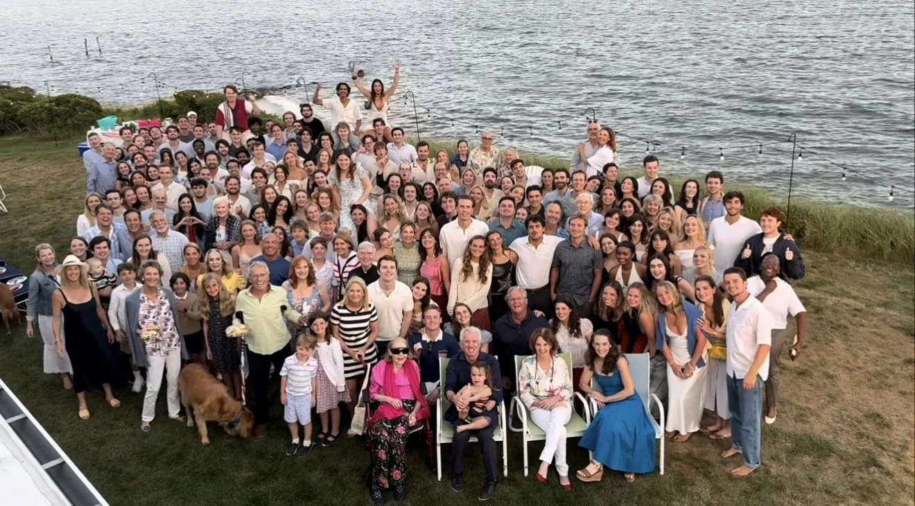 Family celebrating a wedding in Cape Cod