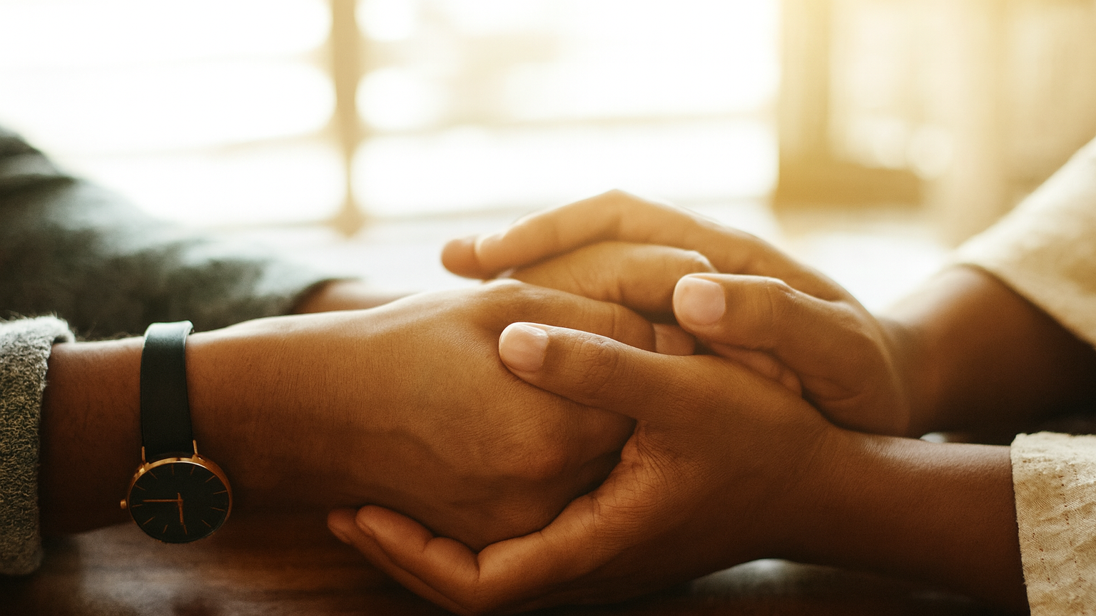 two people holding hands
