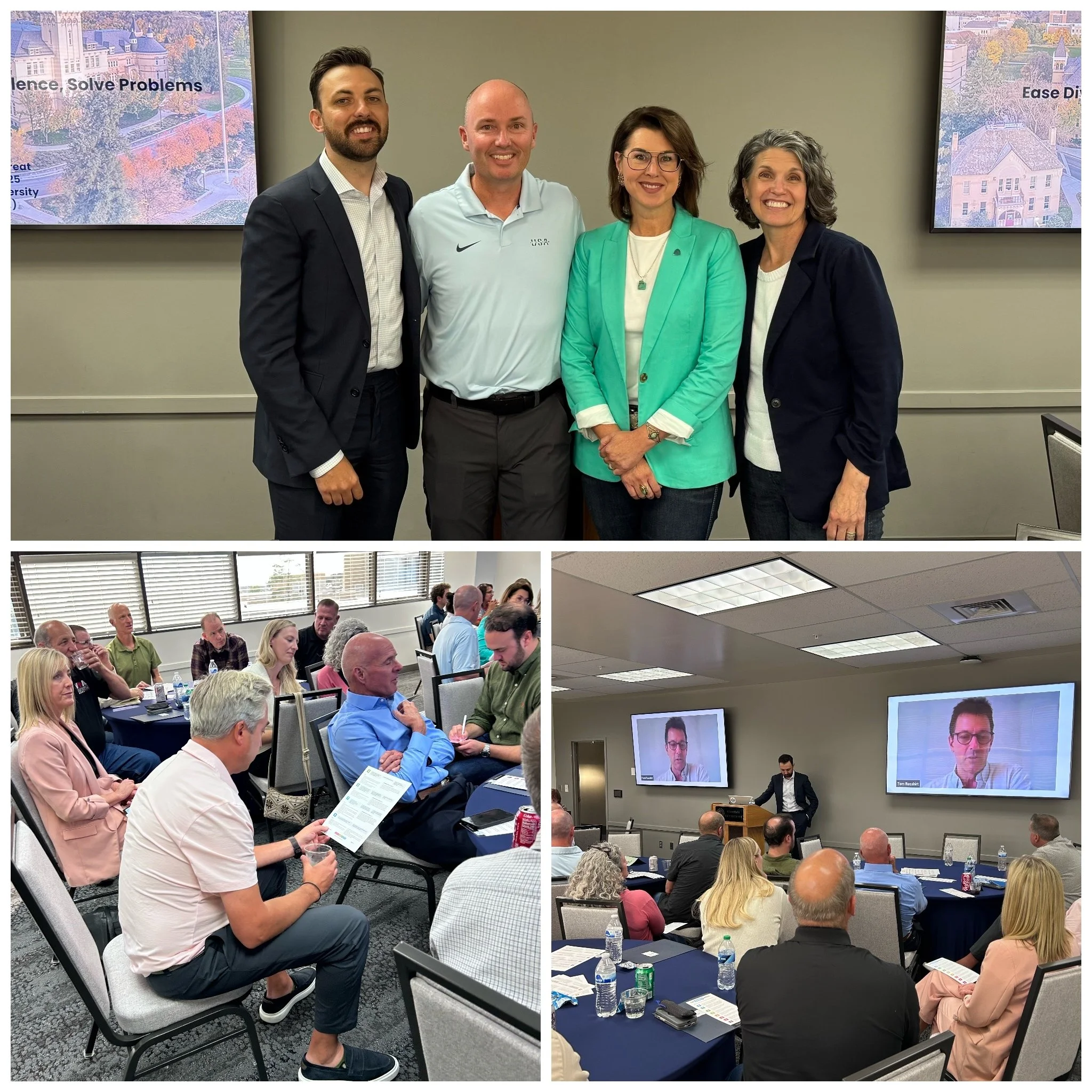 Tami and Preston presenting to Governor Spencer Cox and Lt. Governor Deidre Henderson with their Cabinet and leadership team.