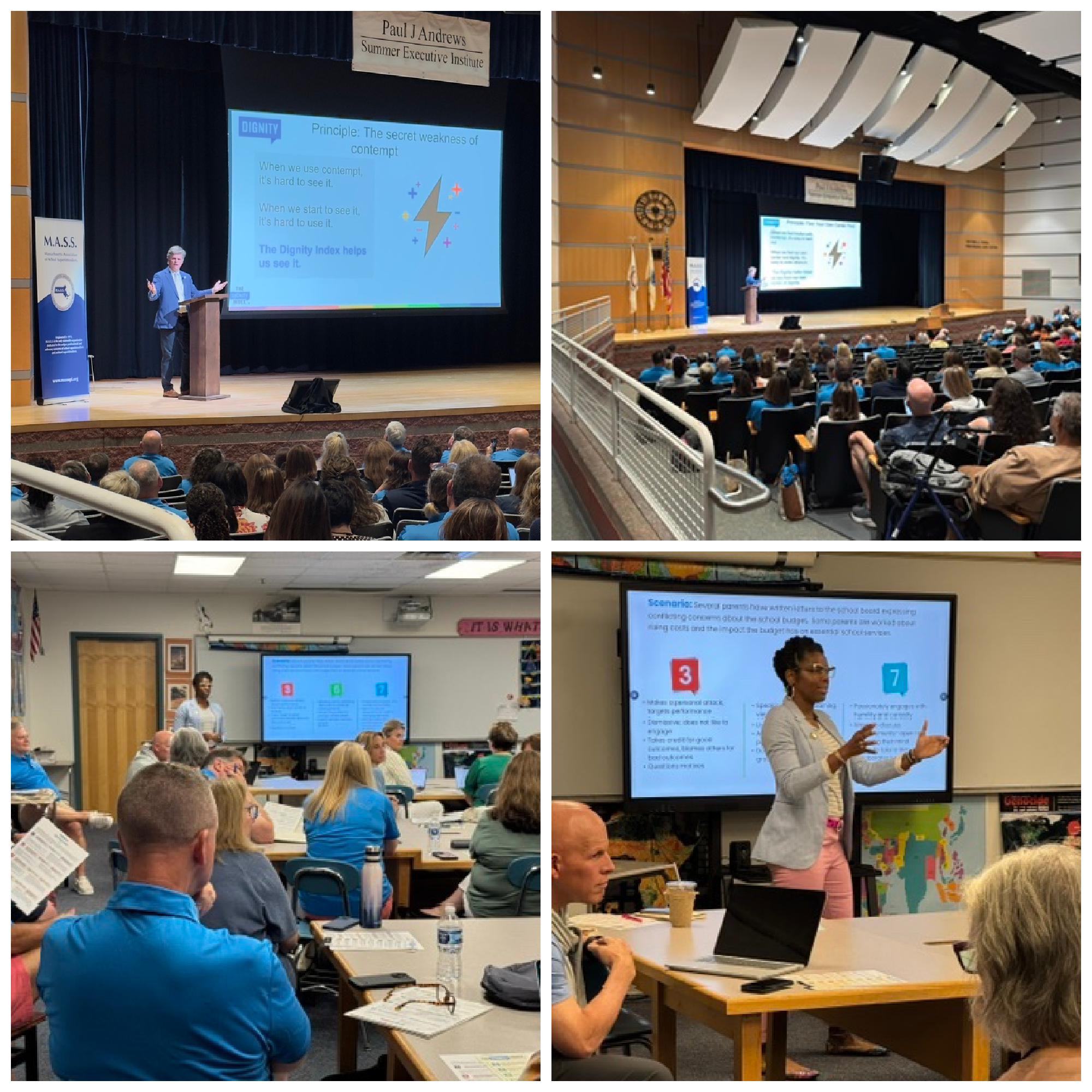 Tim, Meghan, Kori presenting to the Massachusetts Association of Superintendents of Schools